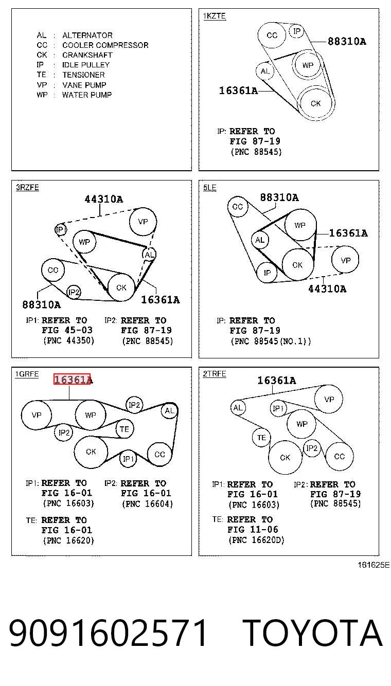 9091602571 Toyota Correa poly v
