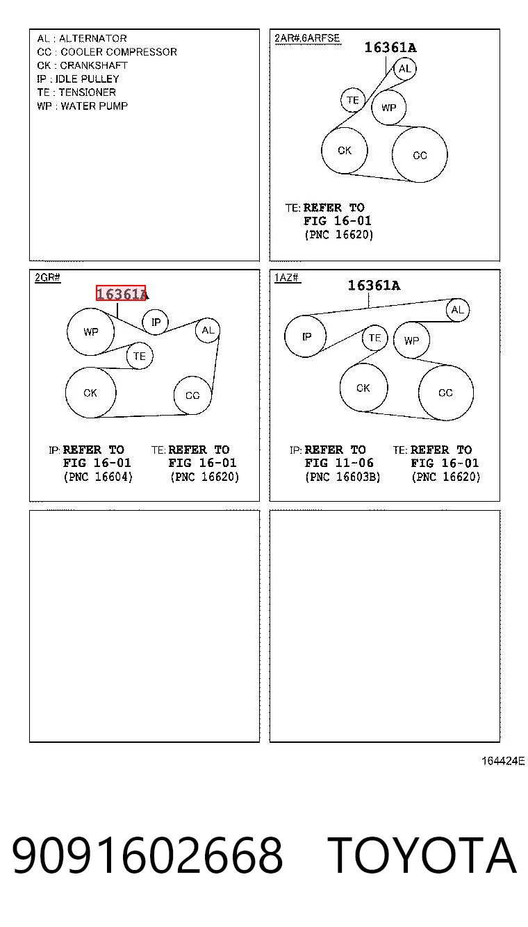 9091602668 Toyota Correa poly v
