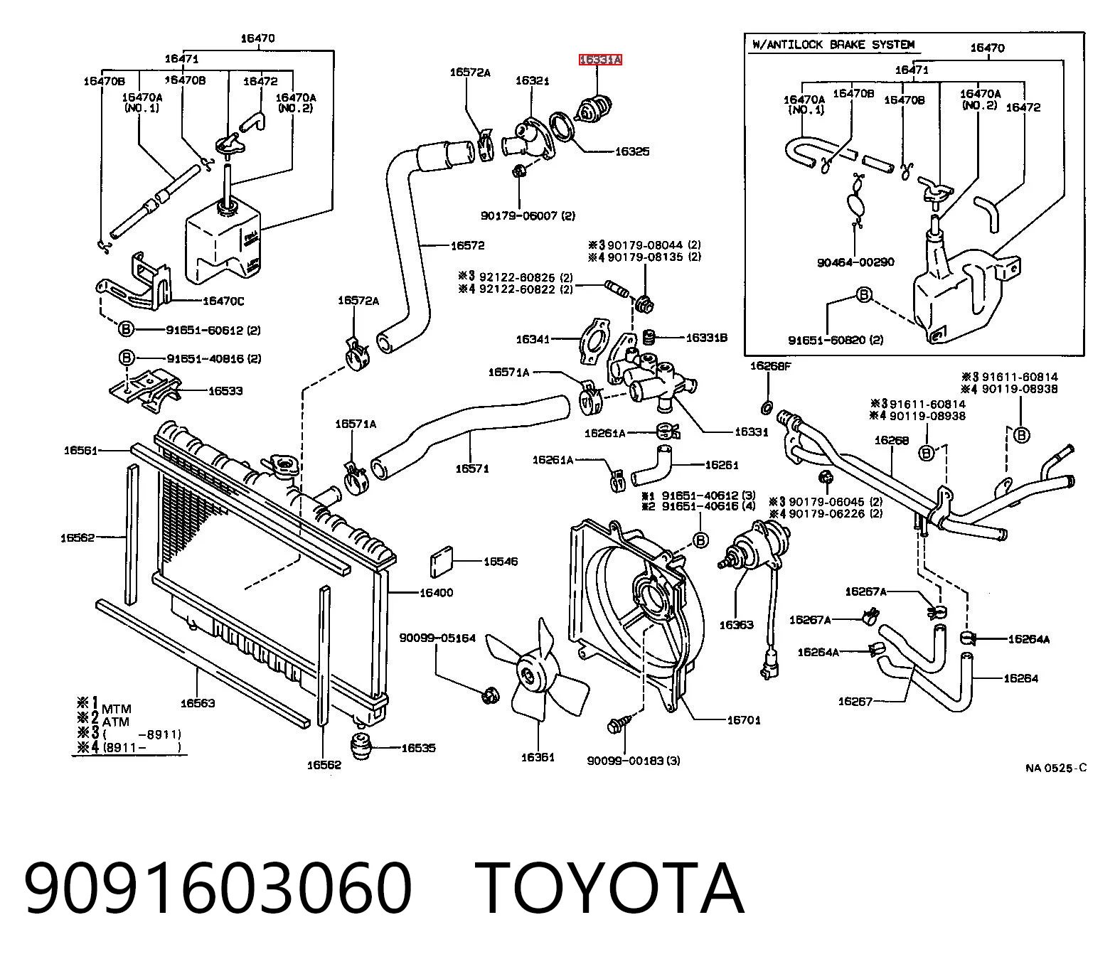 9091603060 Toyota Termostato de agua