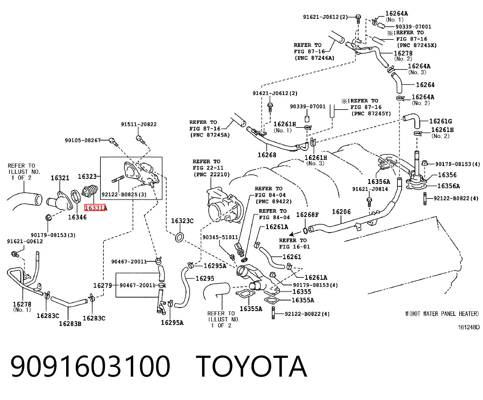 9091603100 Toyota Termostato de agua