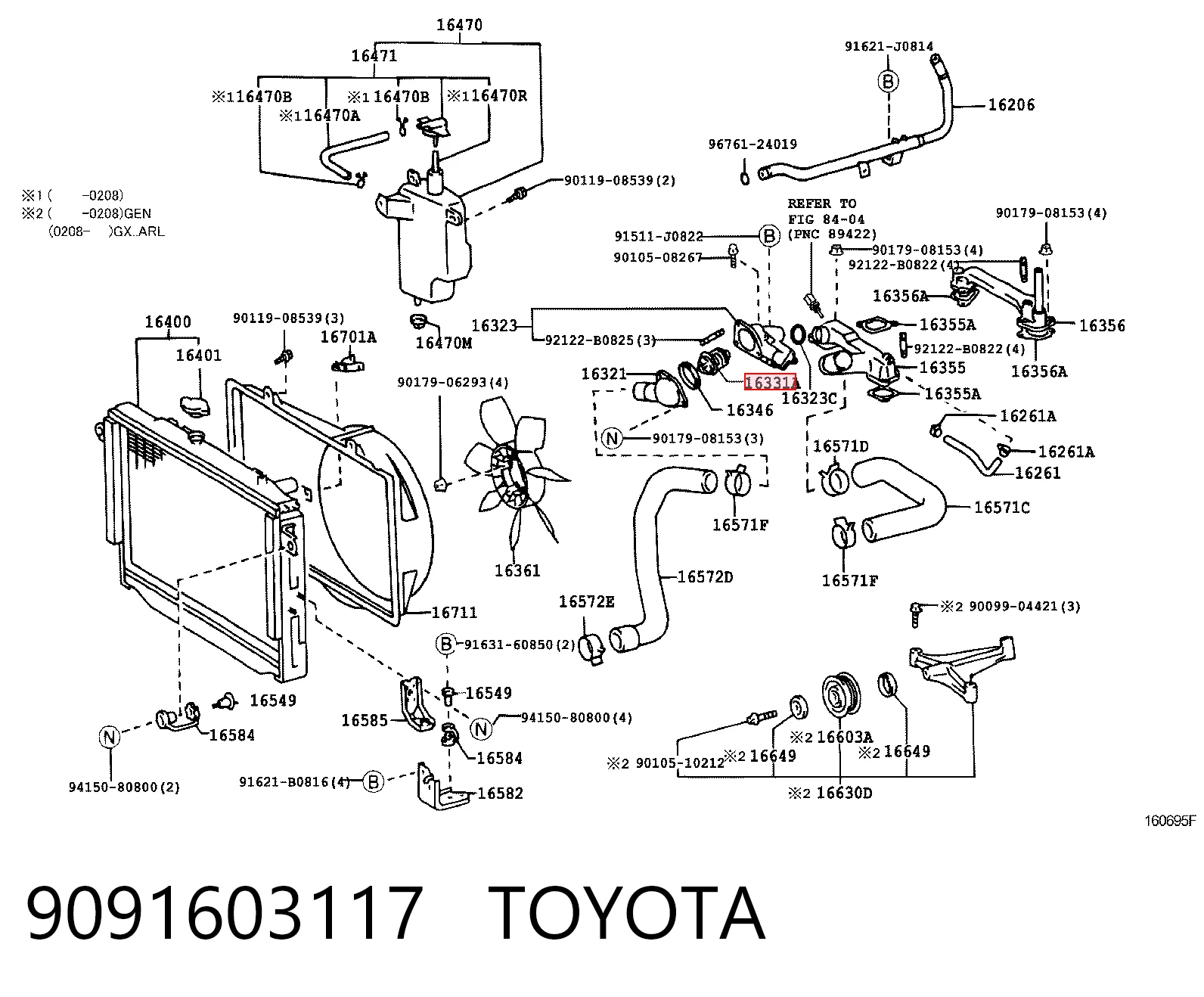 9091603117 Toyota Termostato de agua