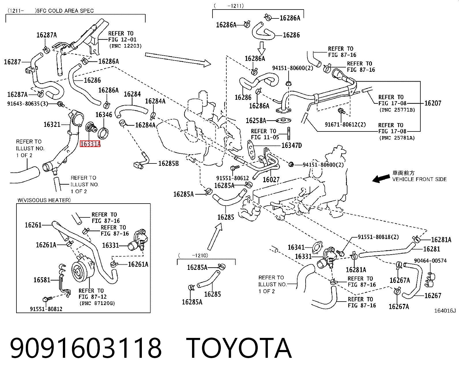 9091603118 Toyota Termostato de agua