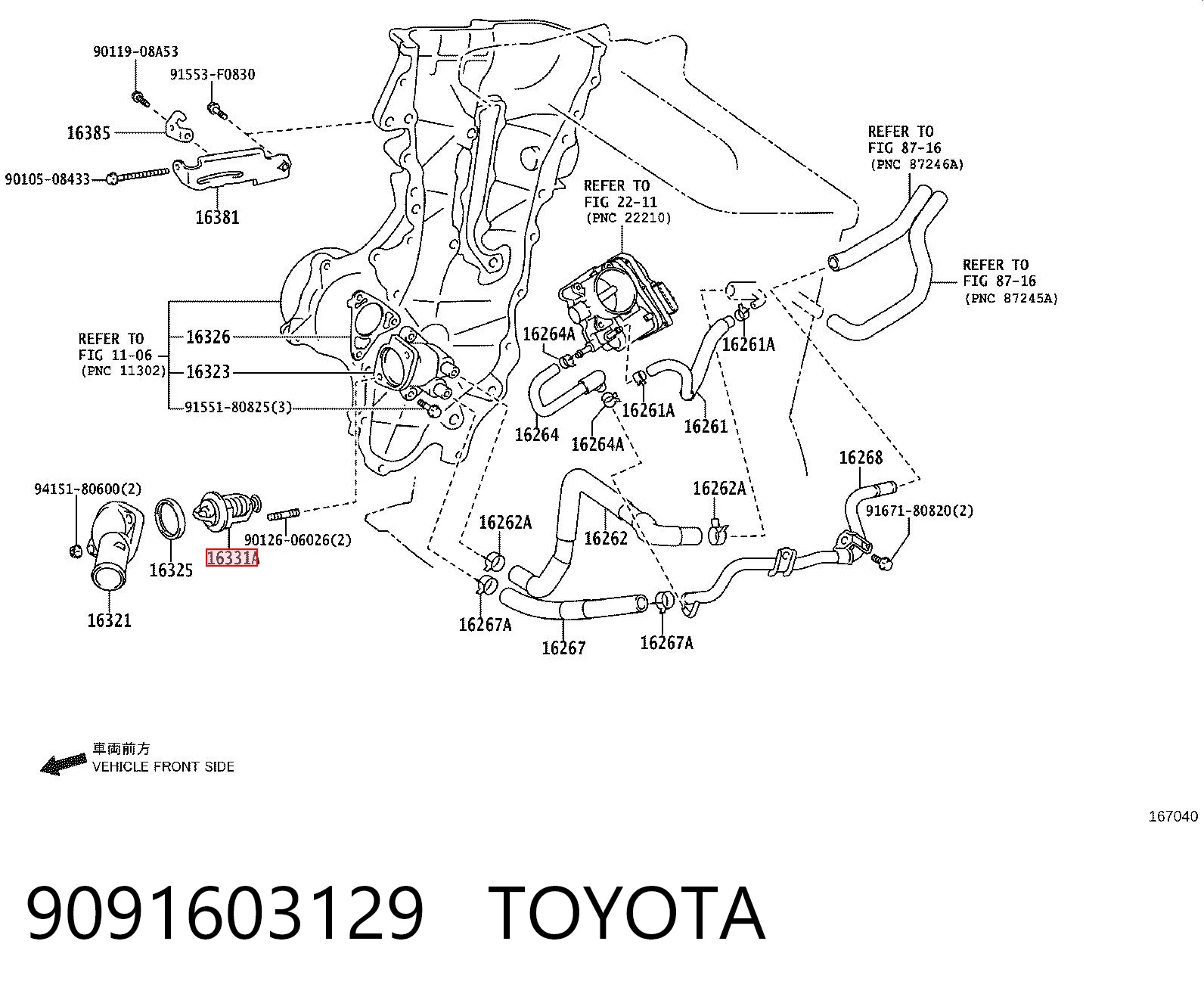 9091603129 Toyota Termostato de agua