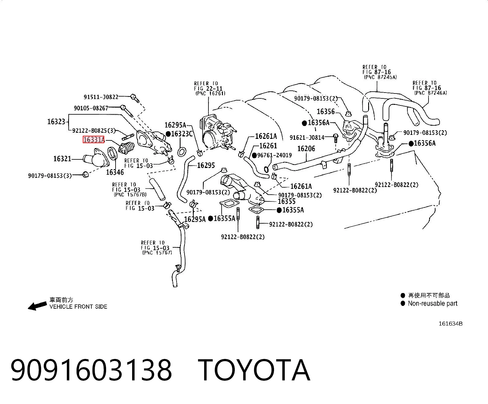9091603138 Toyota Termostato de agua