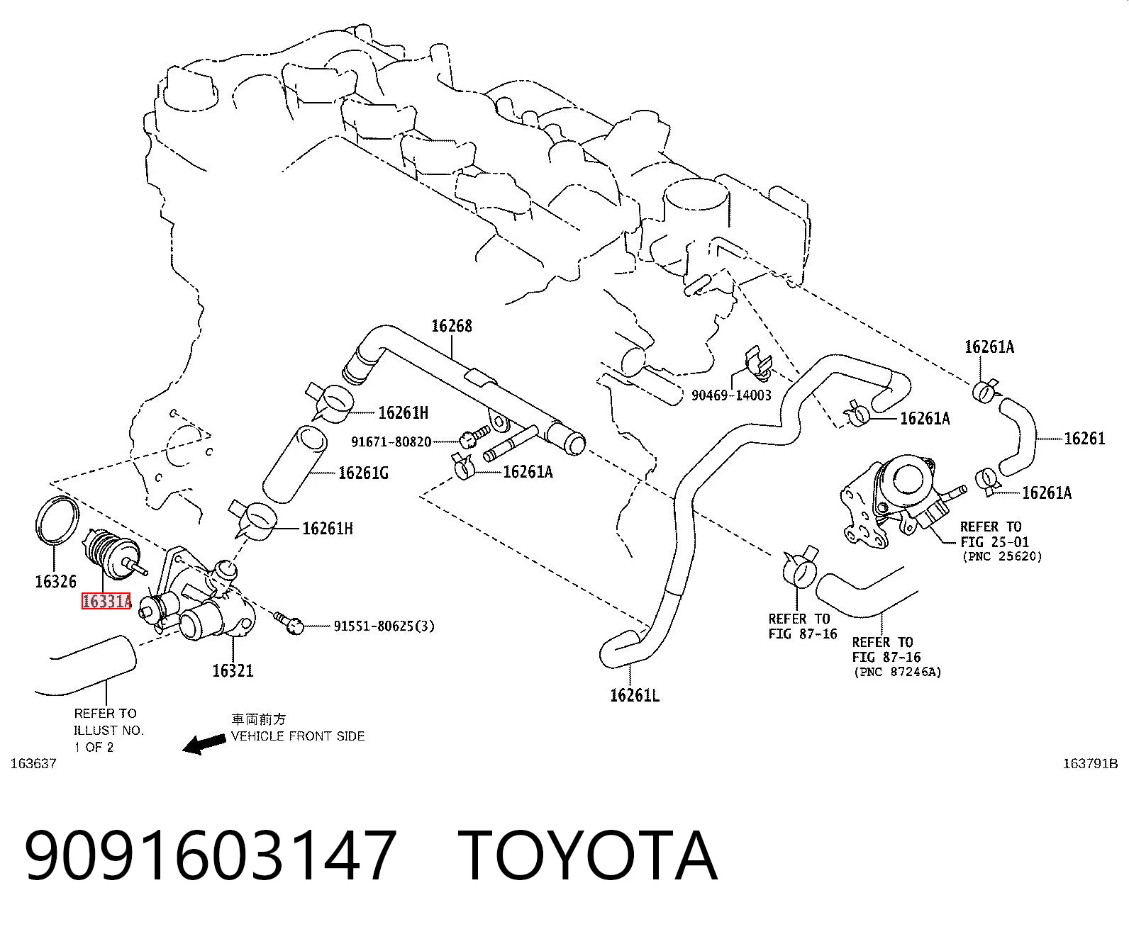 9091603147 Toyota Termostato de agua