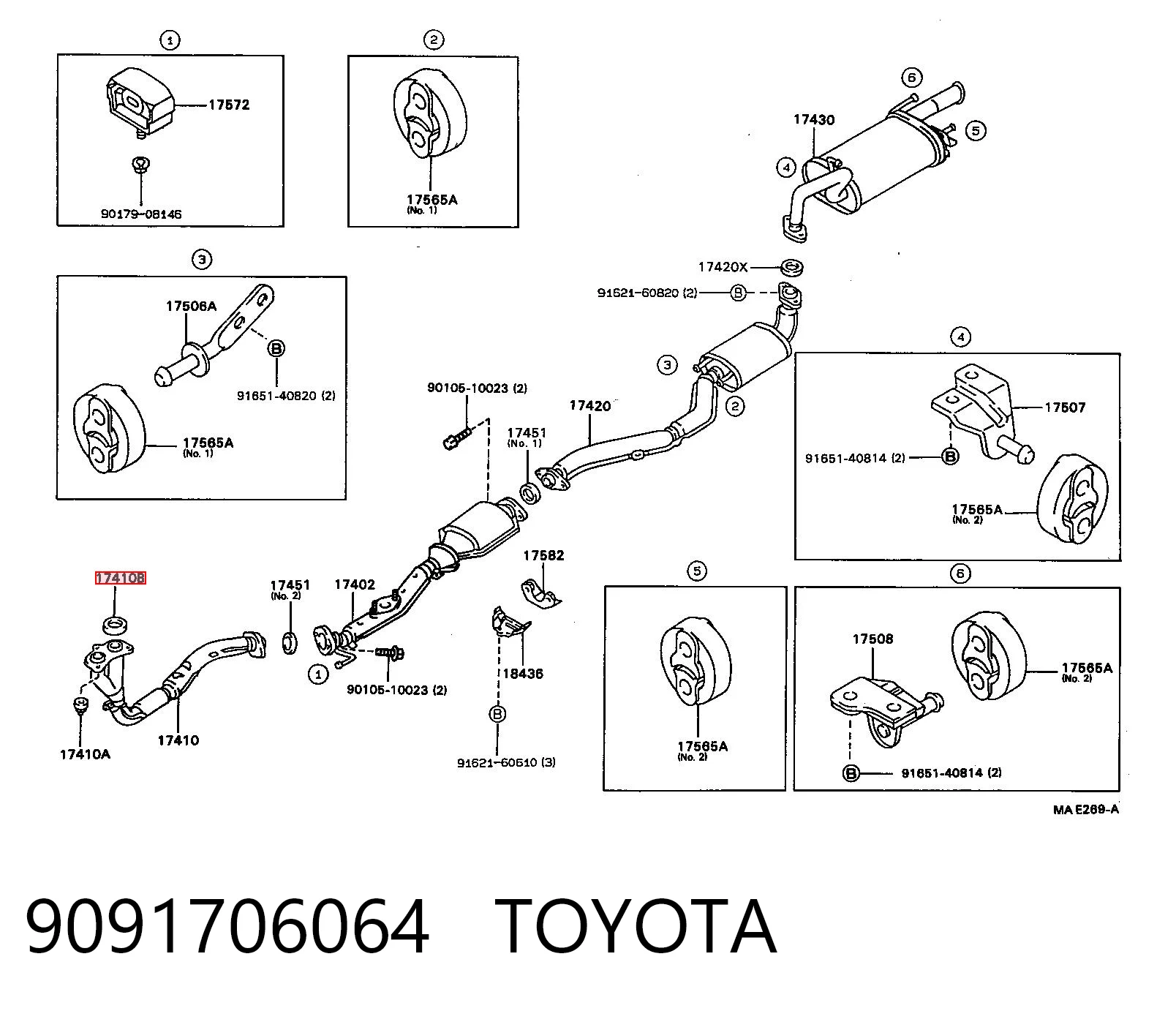 9091706064 Toyota Junta de sistema de escape