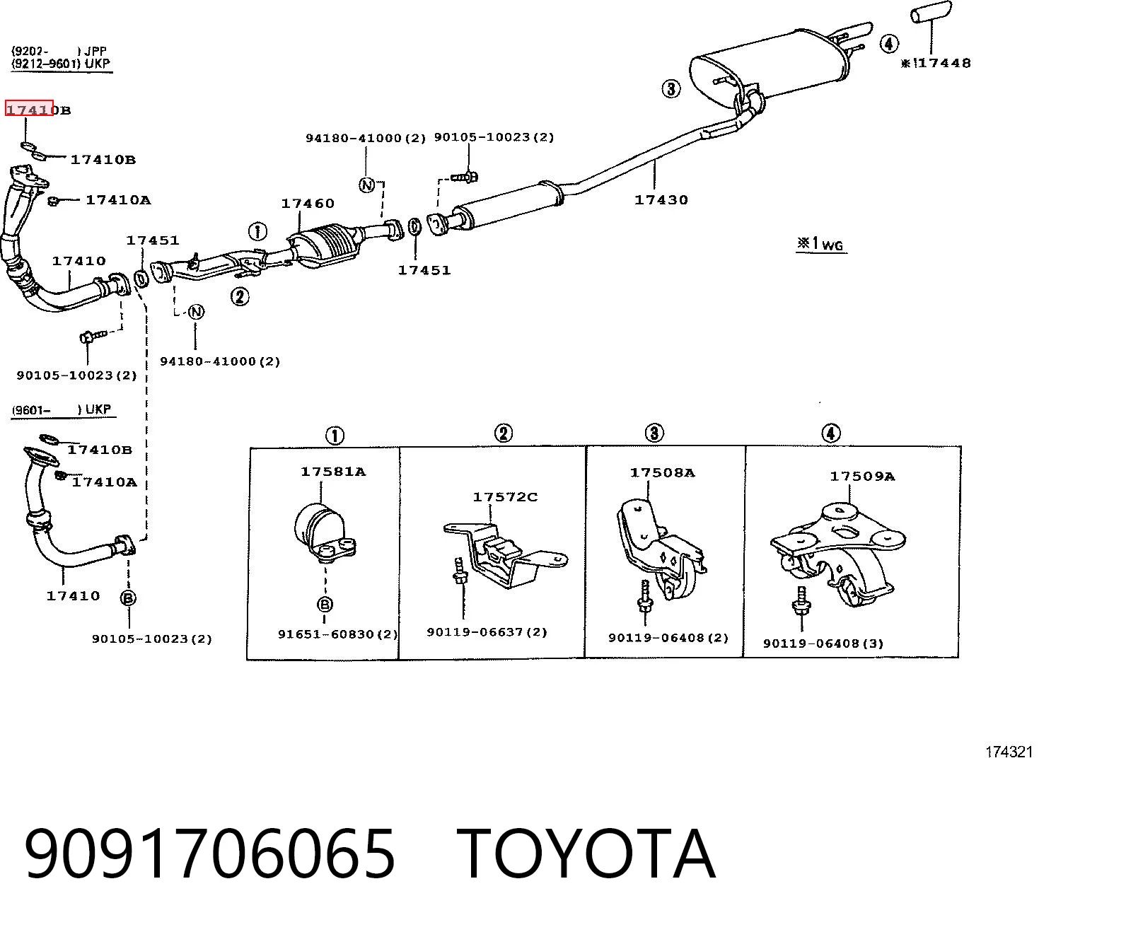 9091706065 Toyota Junta de sistema de escape