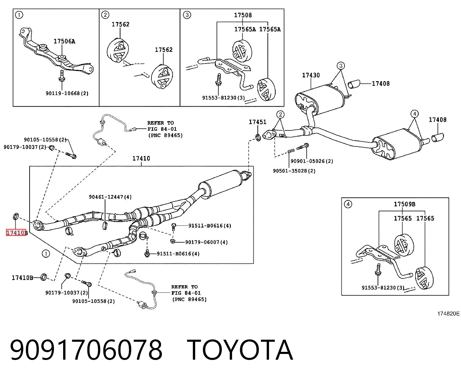 9091706078 Toyota Anillo de la tubería de admisión del silenciador