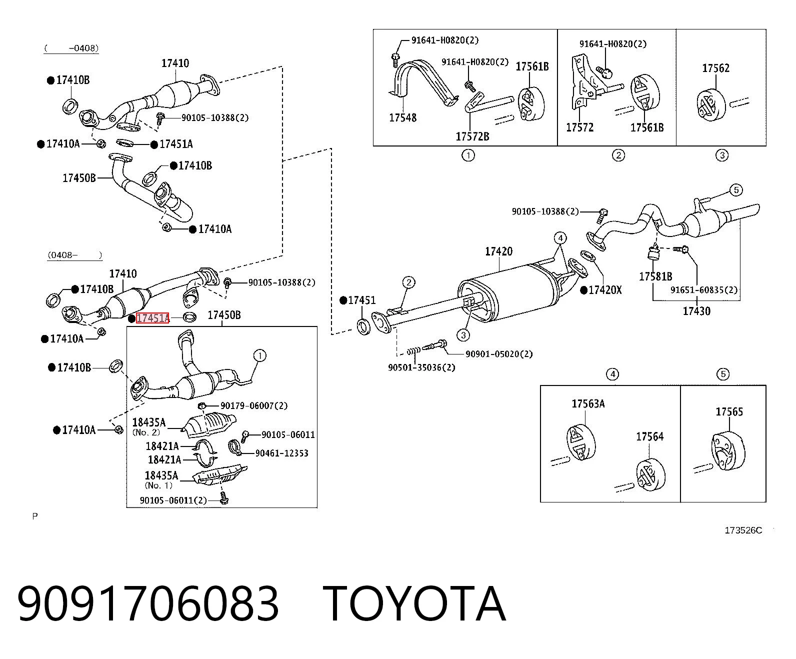 9091706083 Toyota Junta de sistema de escape