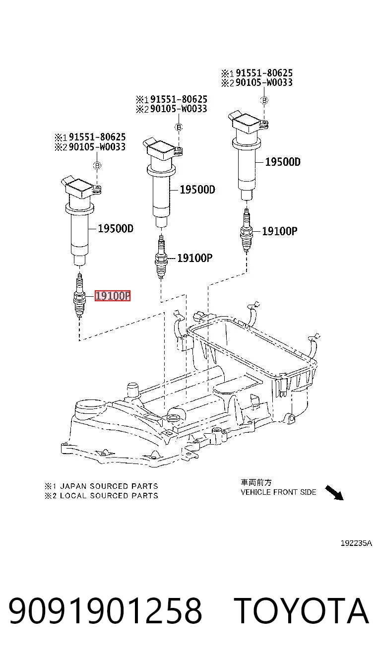 9091901258 Toyota Bujía de ignición
