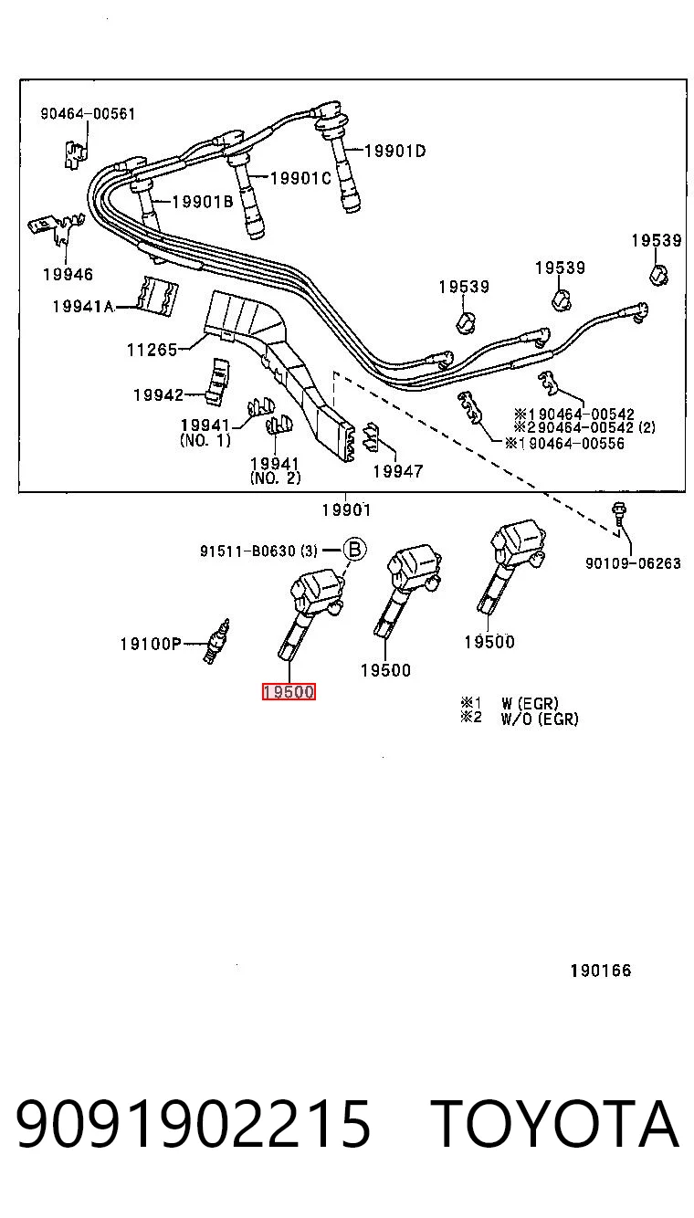9091902215 Toyota Bobina de ignición