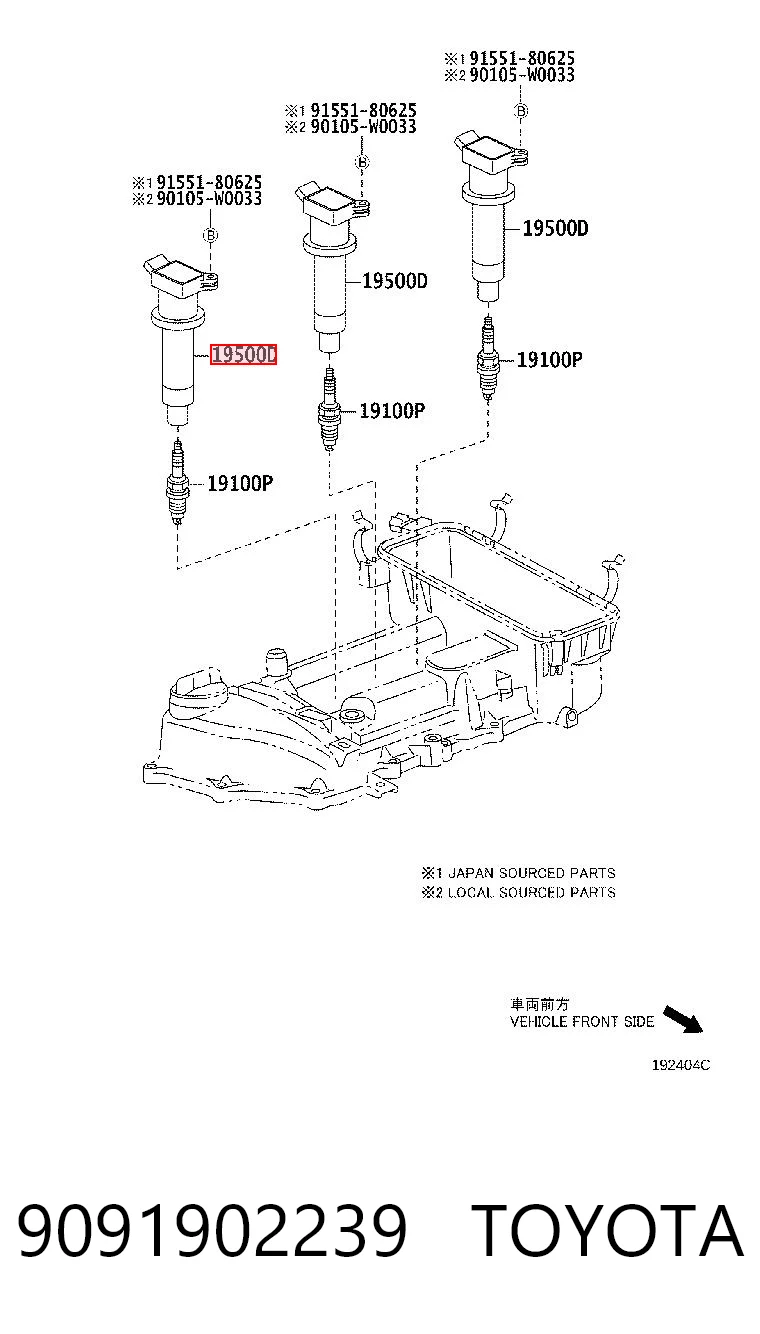 9091902239 Toyota Bobina de ignición
