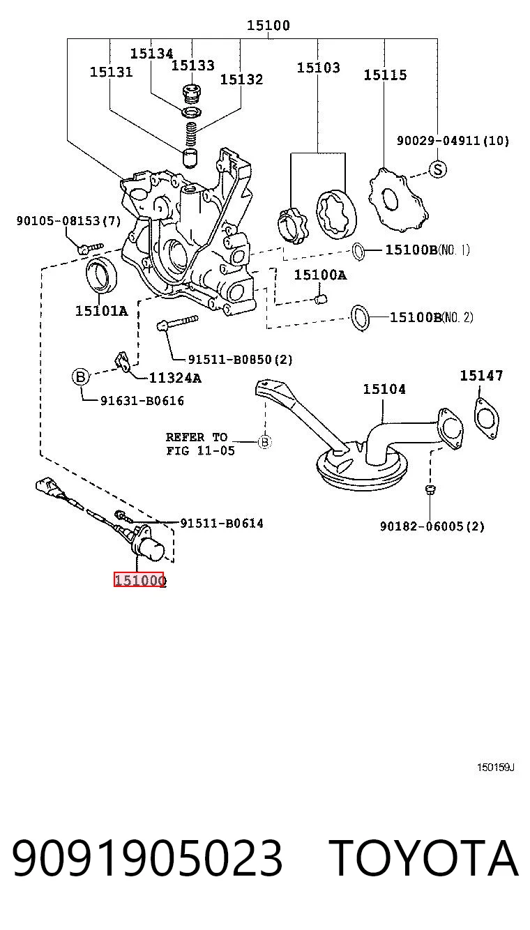 9091905023 Toyota Sensor de posición del cigüeñal