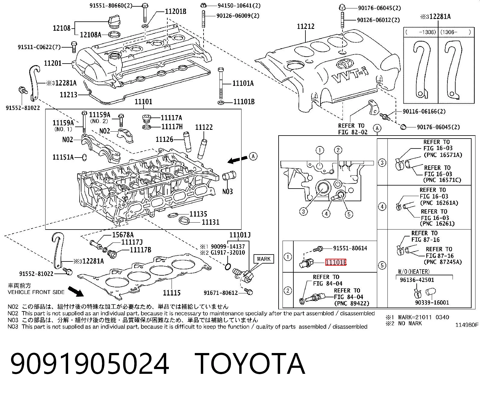 9091905024 Toyota Sensor posición arbol de levas