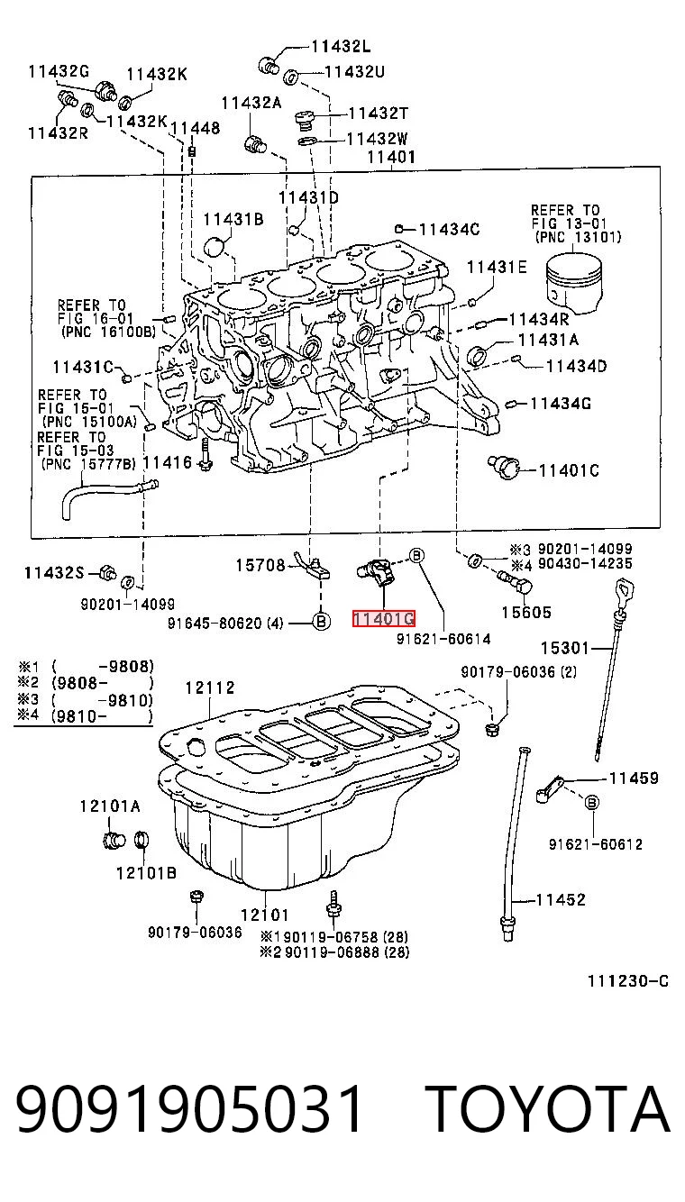 9091905031 Toyota Sensor de posición del cigüeñal