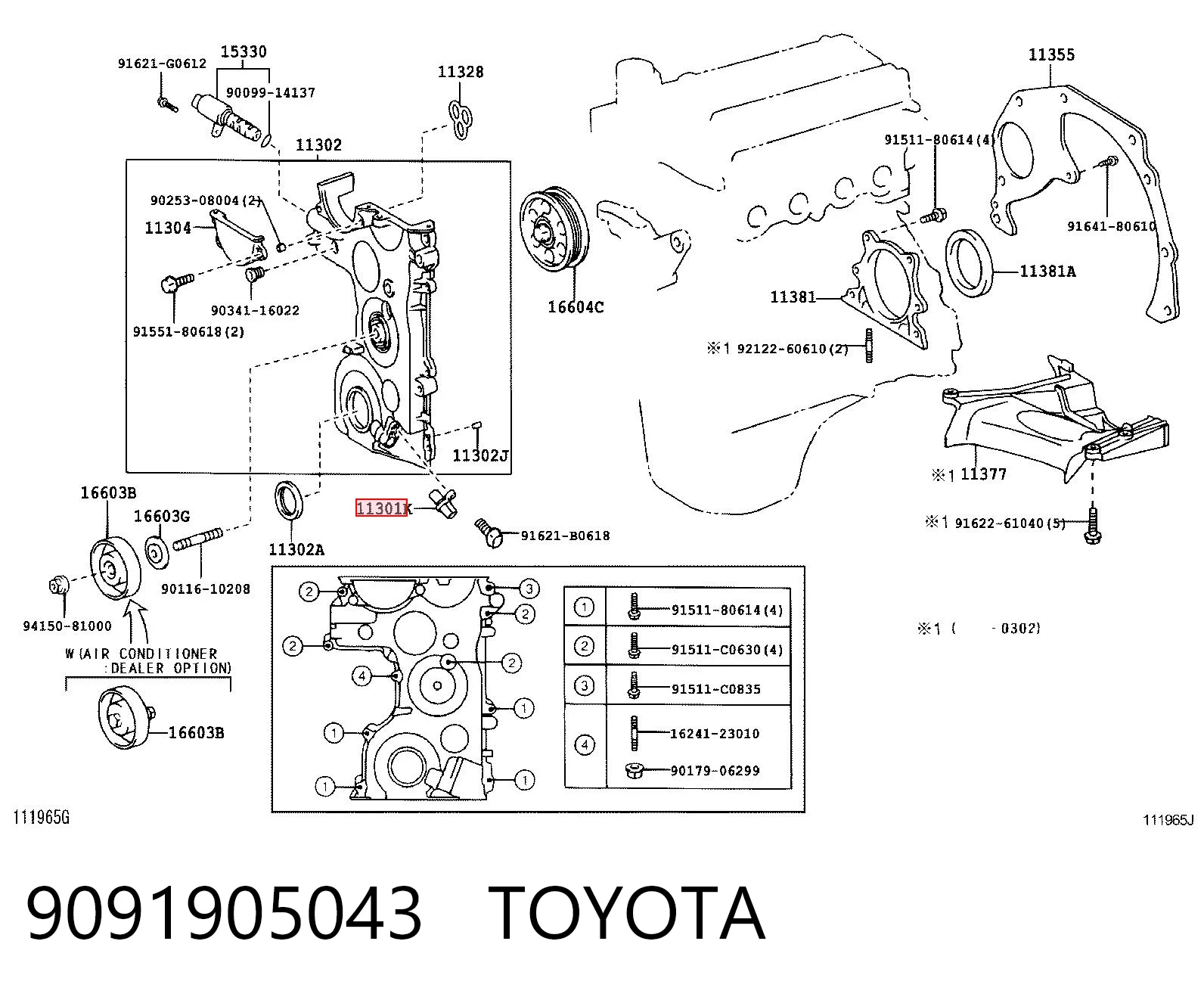 9091905043 Toyota Sensor de posición del cigüeñal