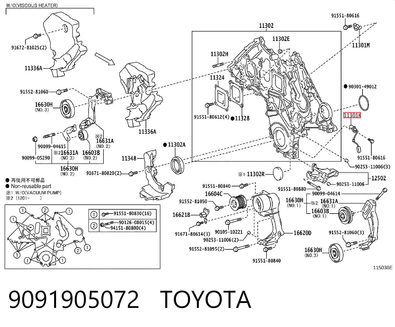 9091905072 Toyota Sensor de posición del cigüeñal