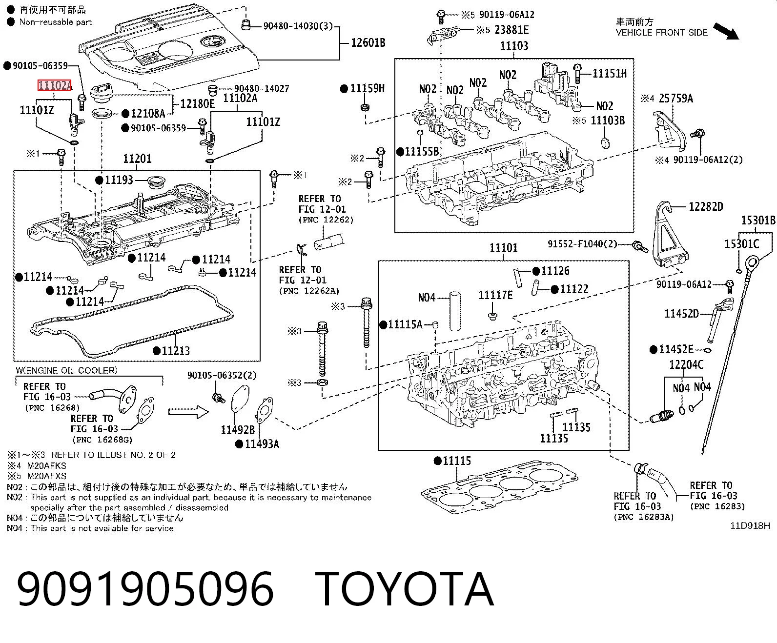 9091905096 Toyota Sensor posición arbol de levas