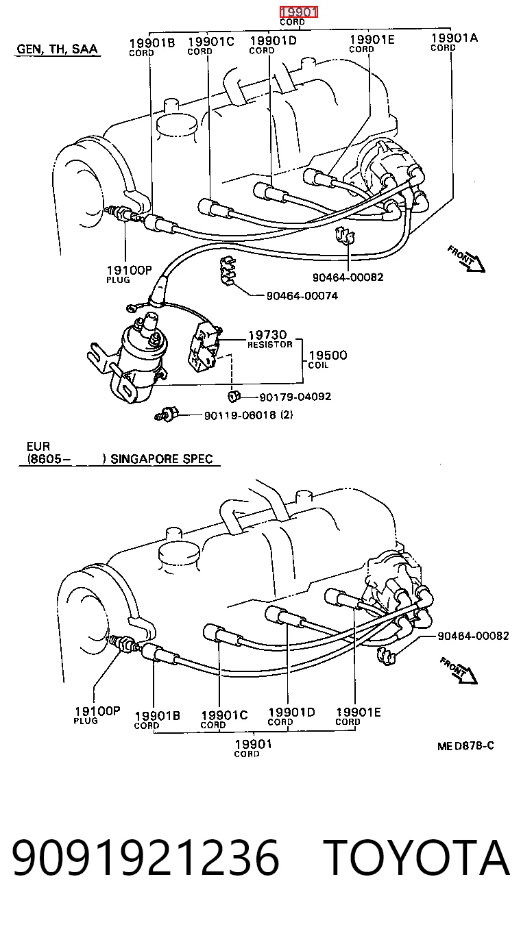 Cables de alta tensión, juego para Toyota Tercel  AL25