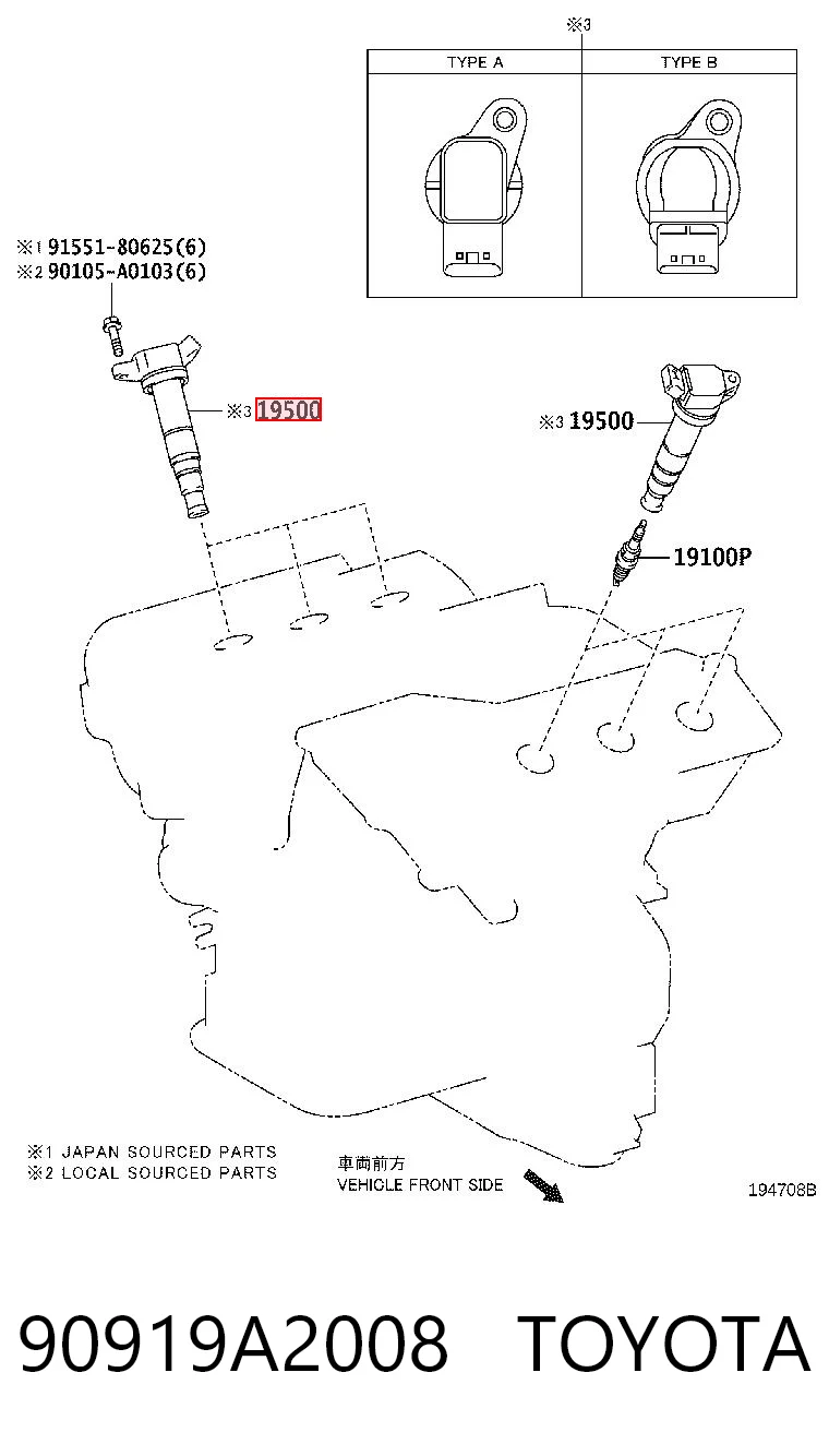 Bobina de chispa Toyota 90919A2008 precio, desde 31,94 EUR