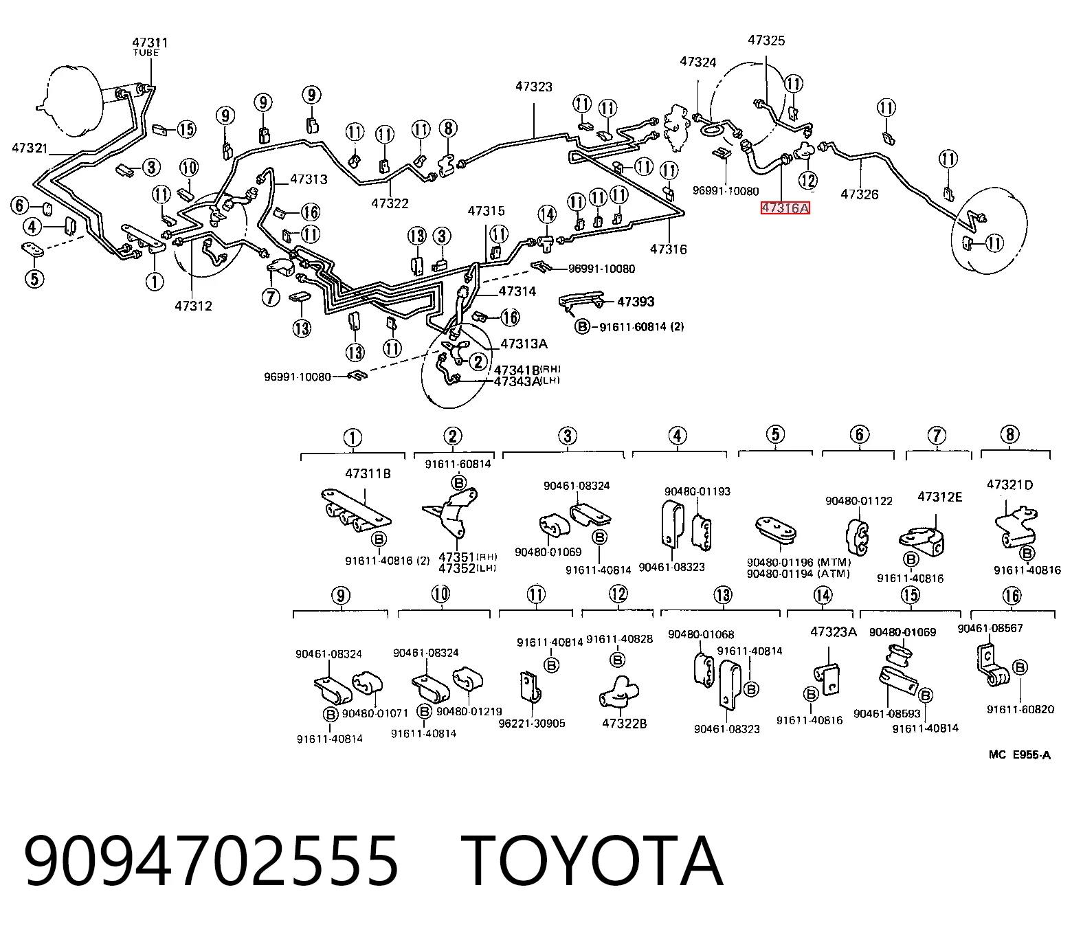  Latiguillos de freno delantero Toyota Hiace 2