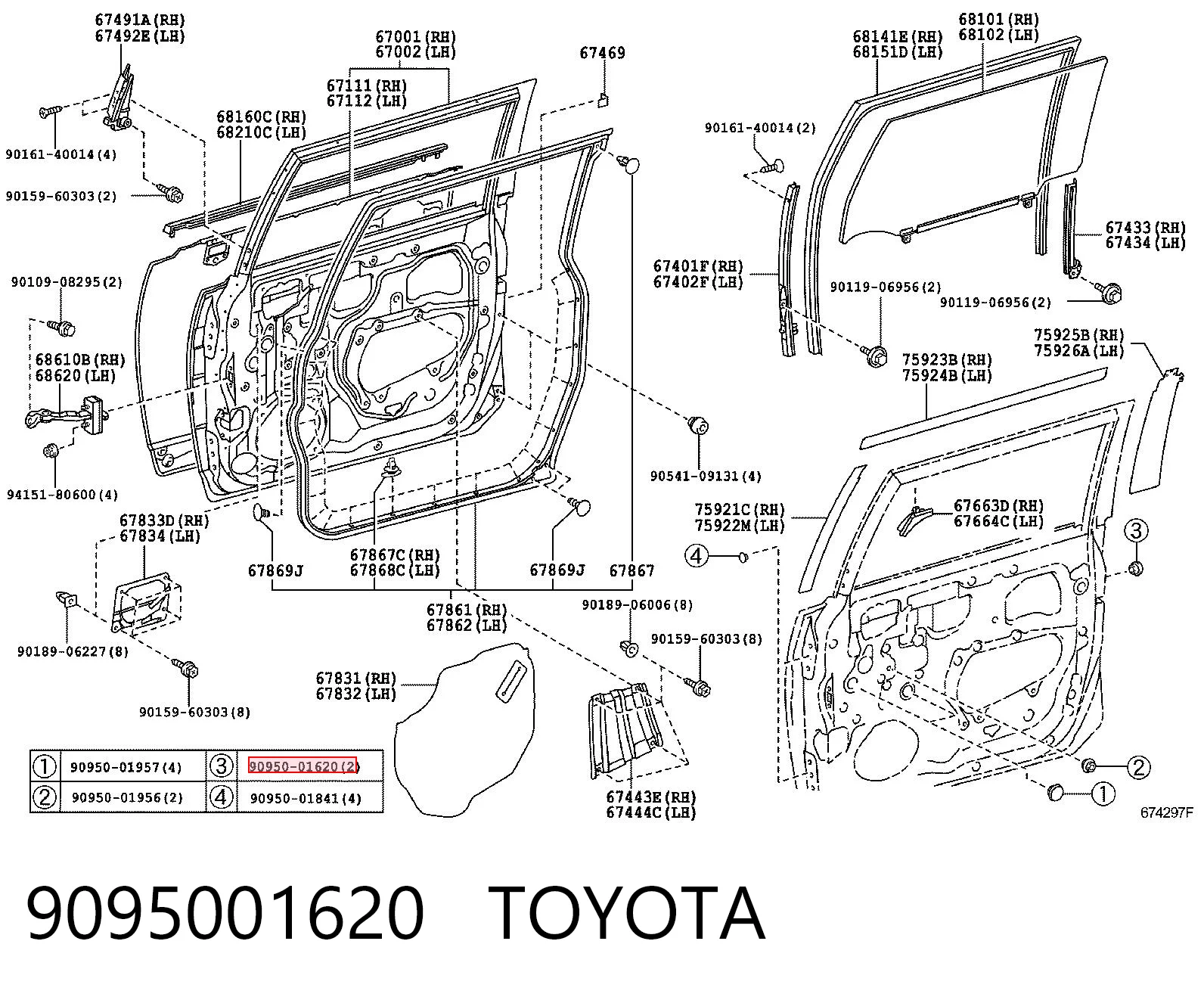 9095001620 Toyota Cubre motor