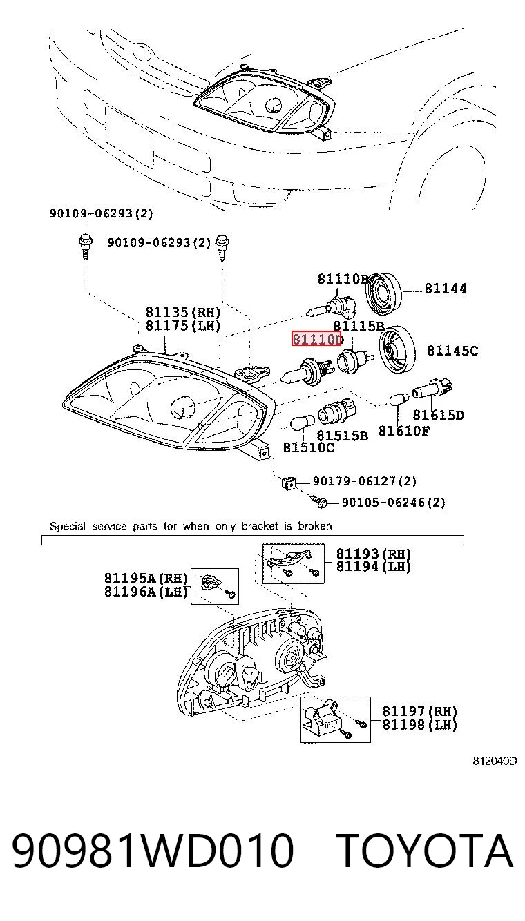 90981WD010 Toyota