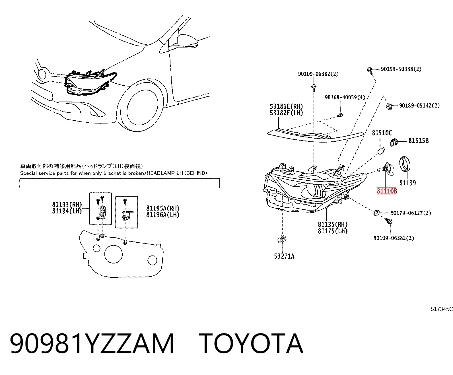90981YZZAM Toyota