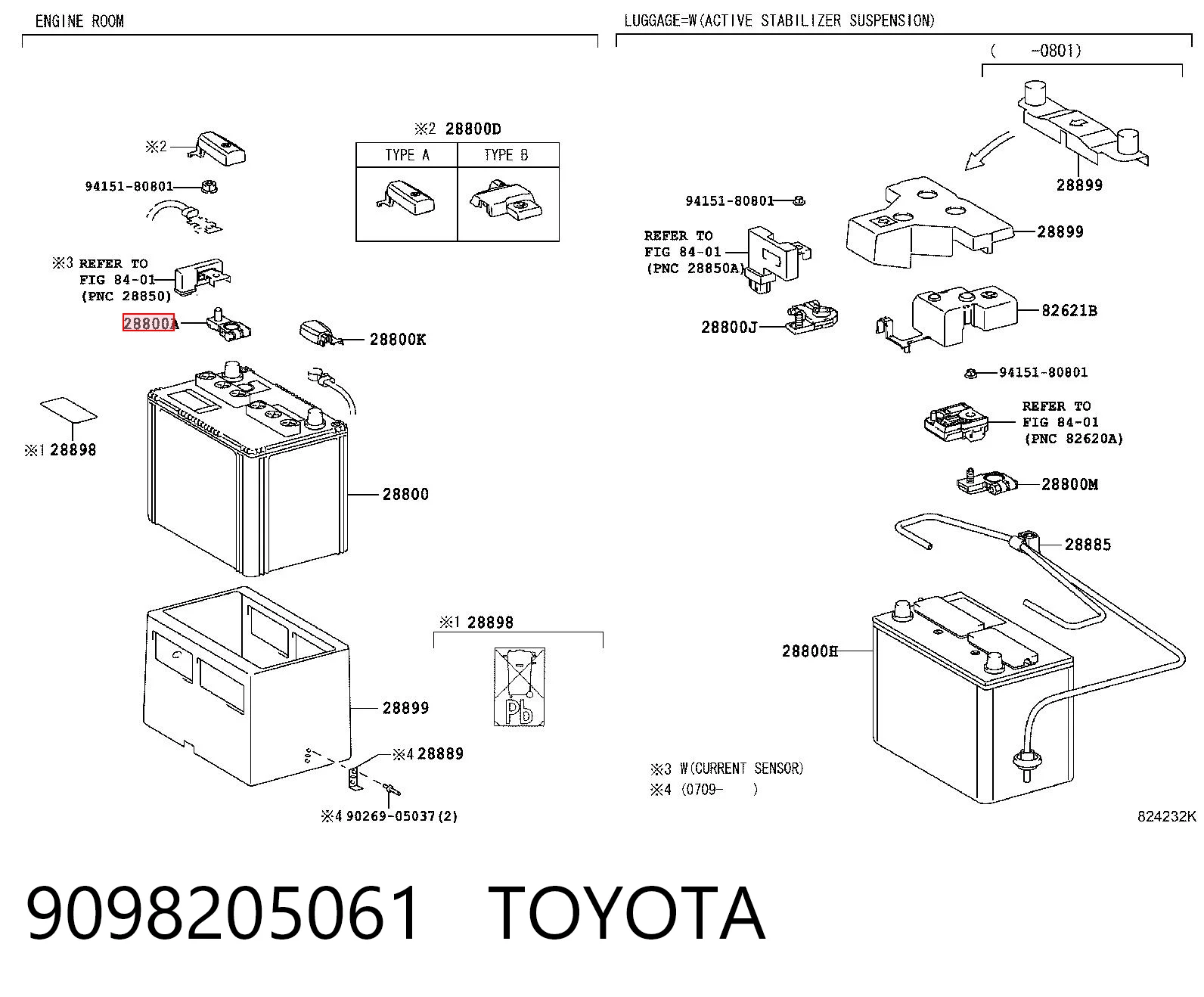 9098205061 Toyota Terminal de batería
