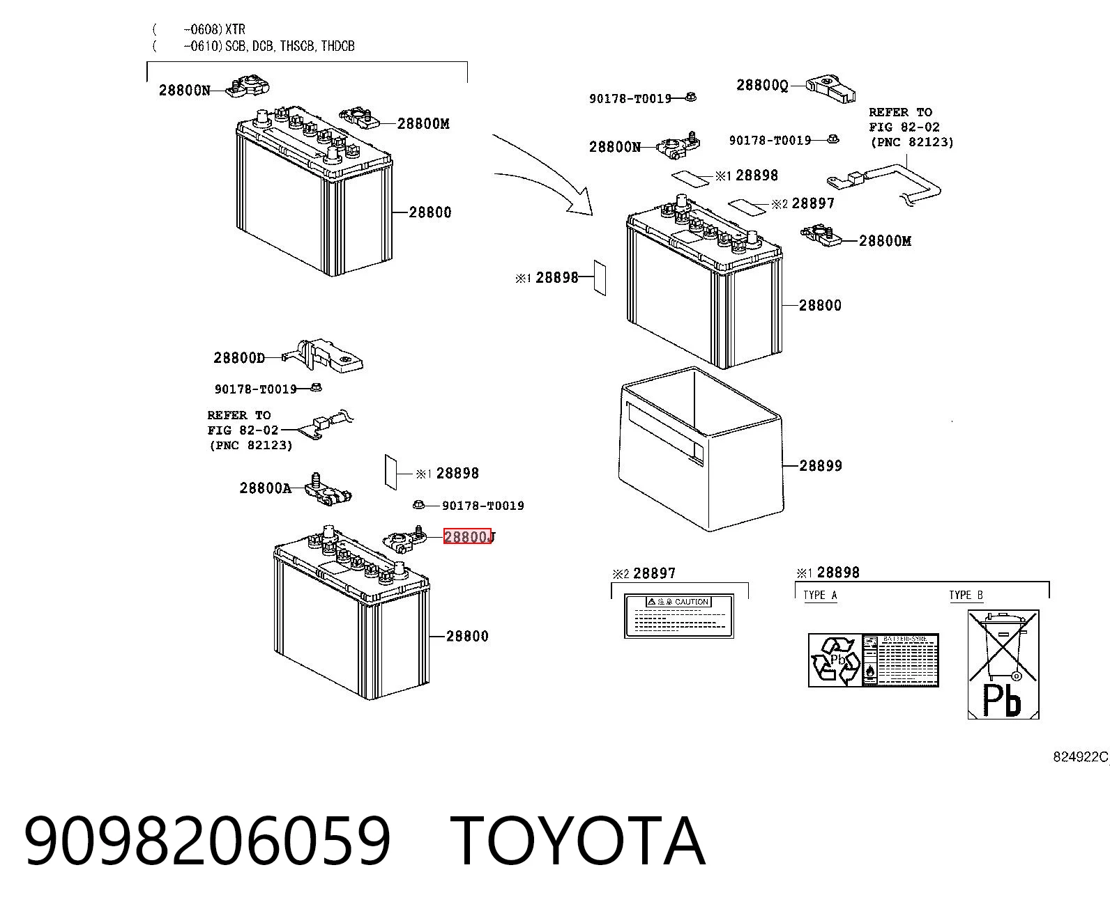 9098206059 Toyota Terminal de batería