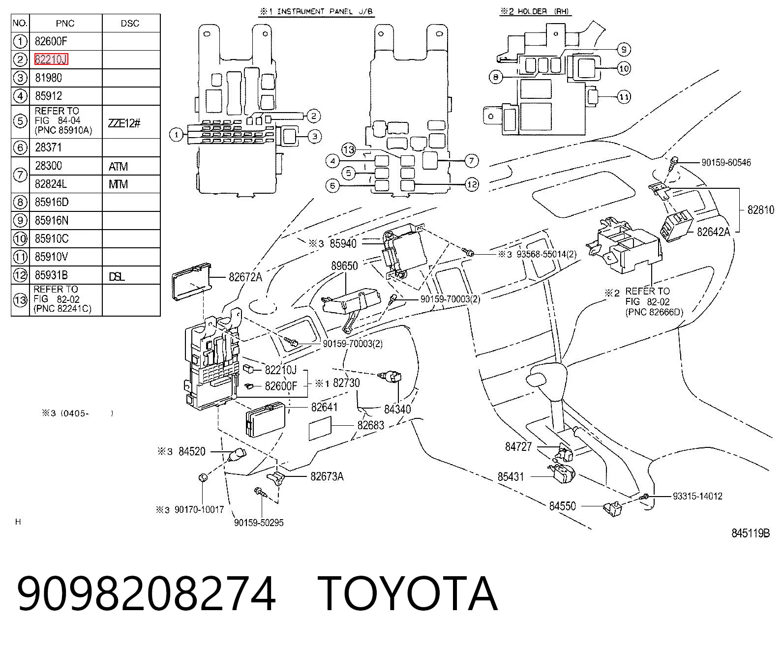 9098208274 Toyota Fusibles