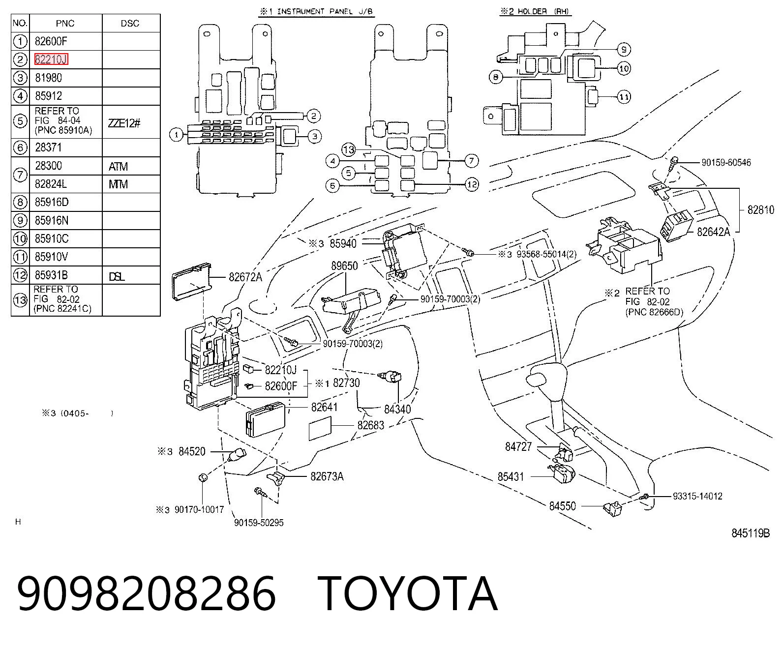 9098208286 Toyota Fusibles