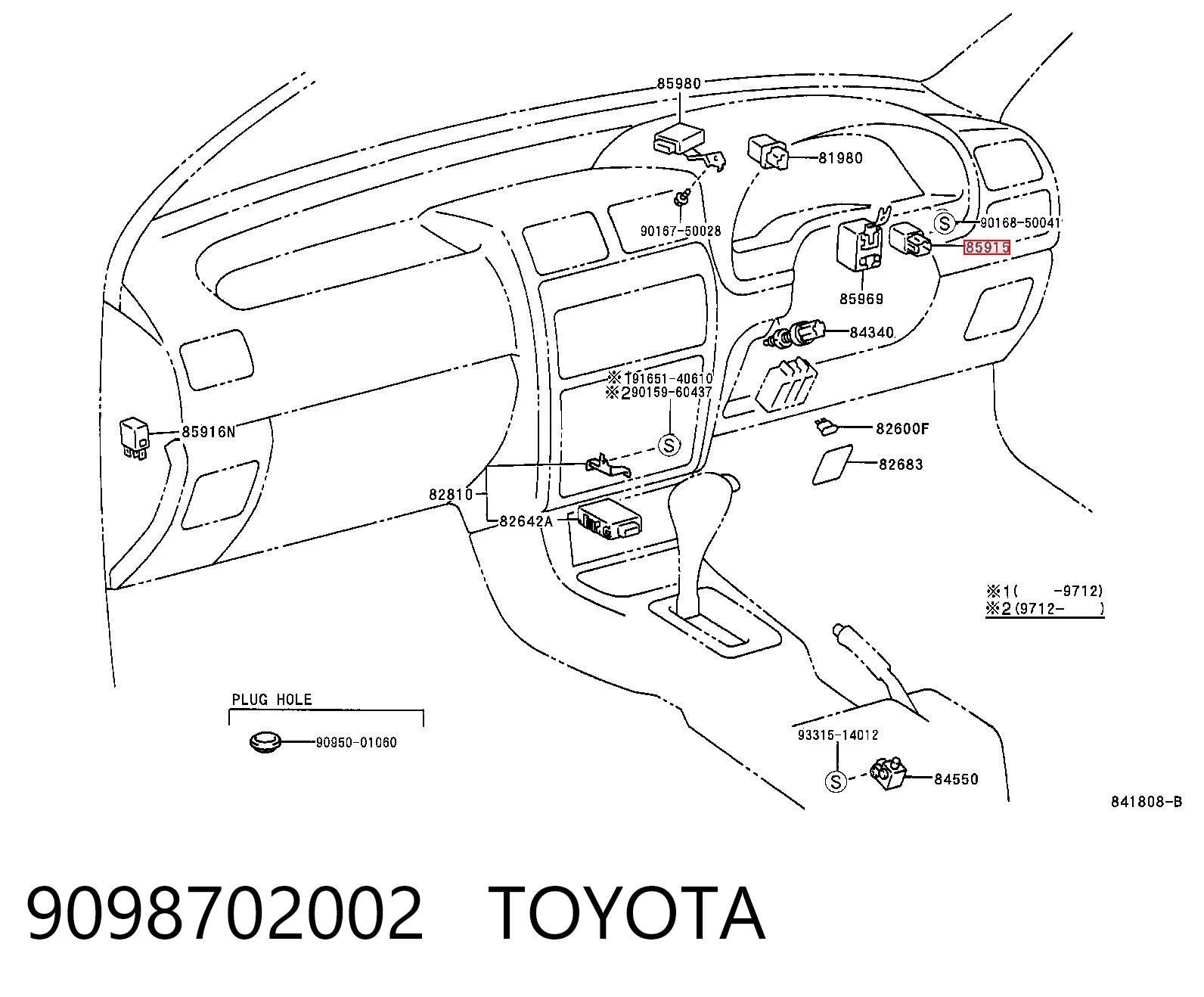 9098702002 Toyota Relé de faro antiniebla