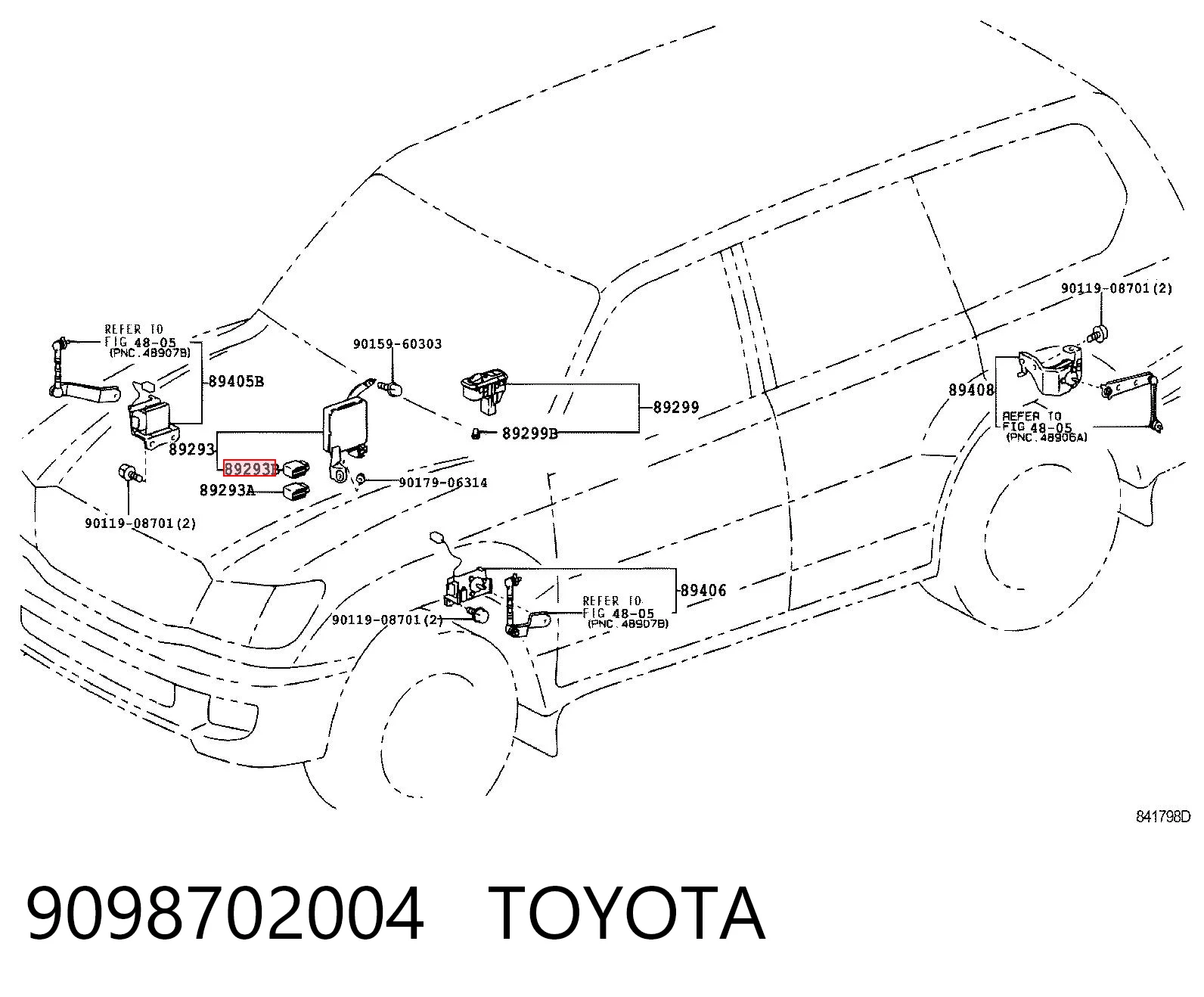 9098702004 Toyota Relé de faro antiniebla
