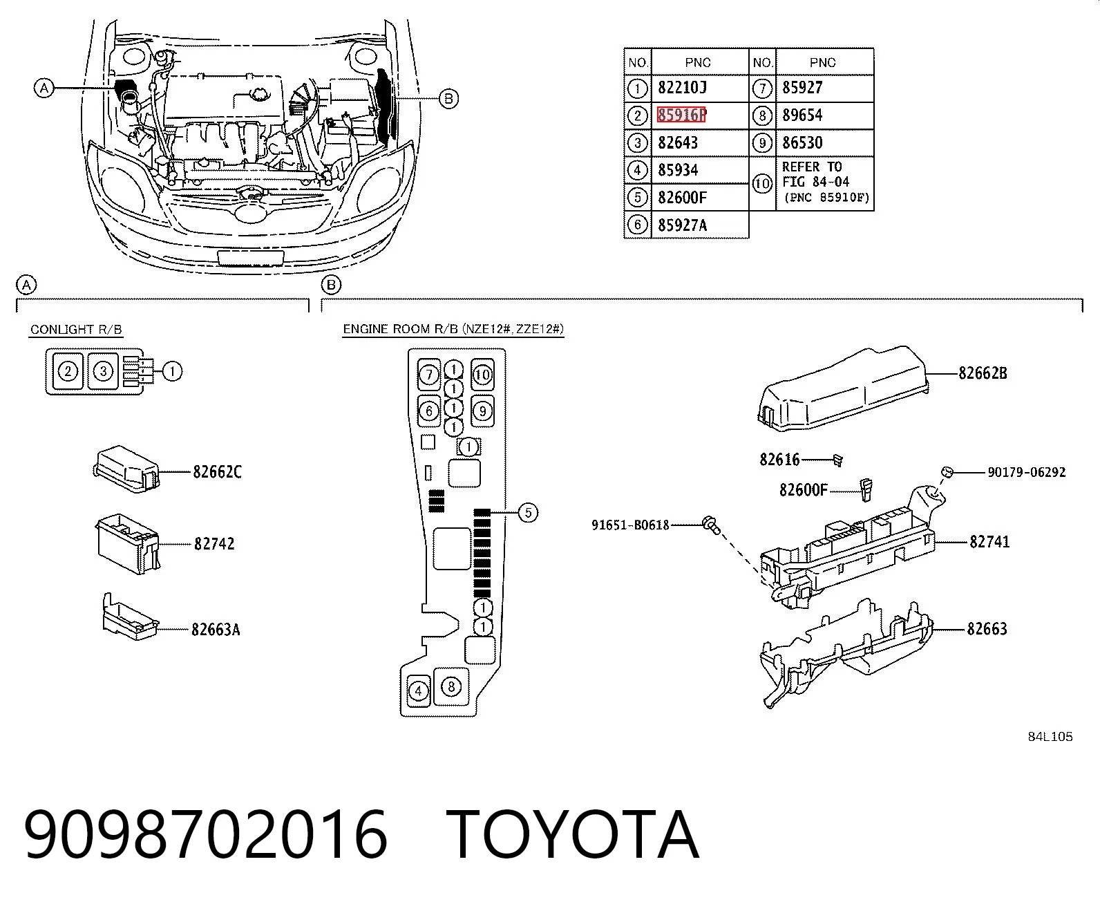 9098702016 Toyota Relé eléctrico multifuncional
