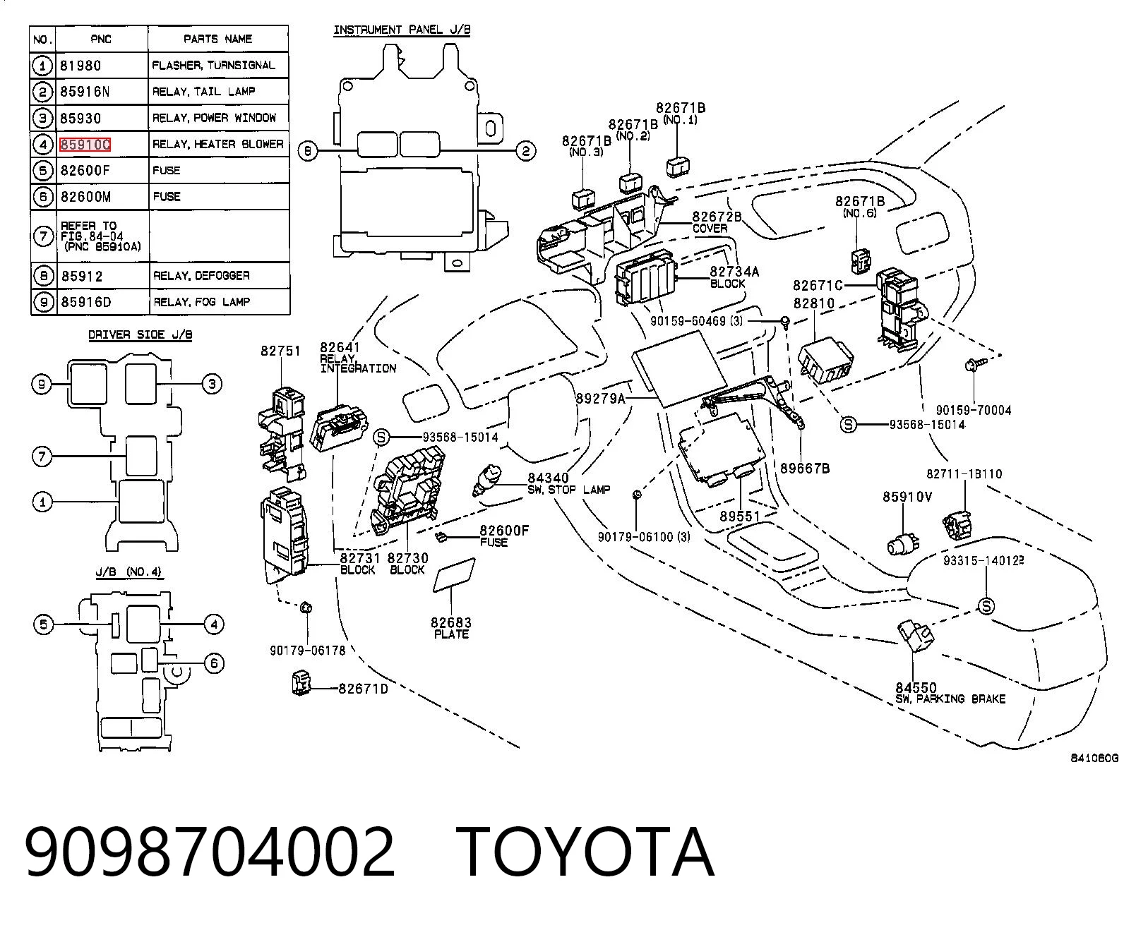 9098704002 Toyota Resistencia de calefacción