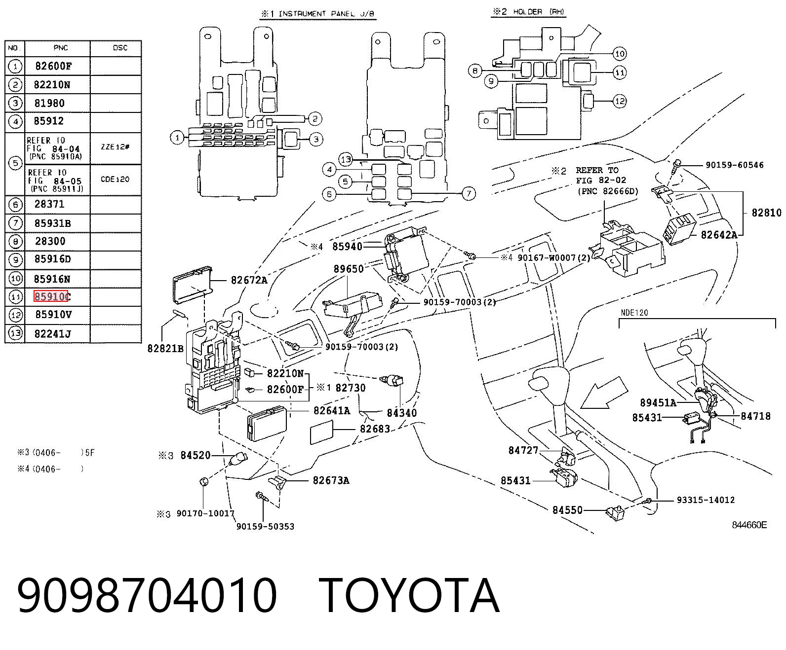 9098704010 Toyota Relé eléctrico multifuncional