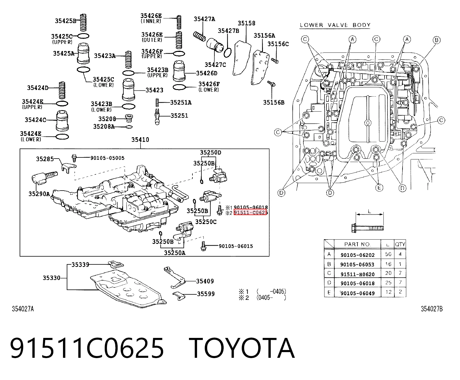 91511C0625 Toyota