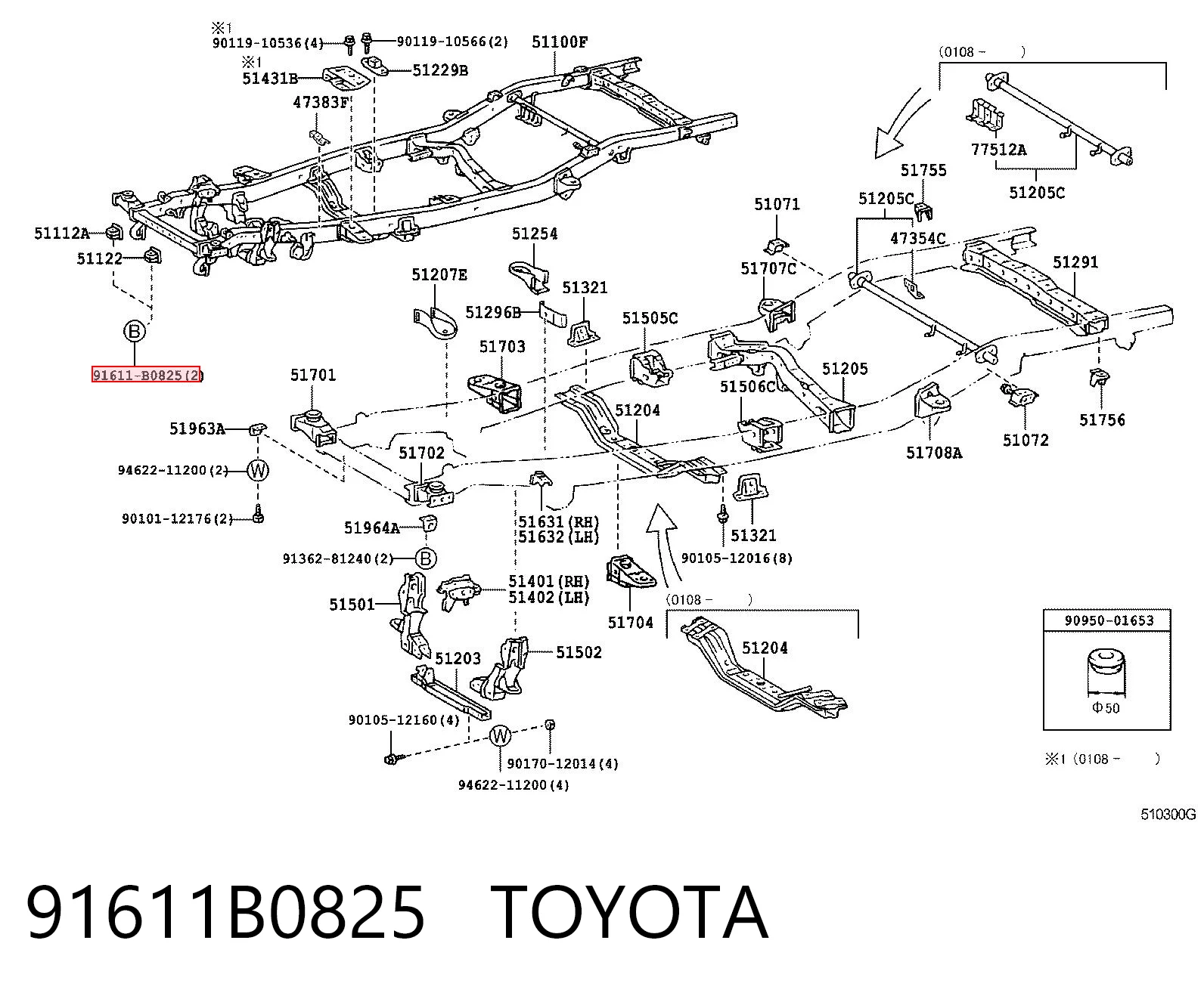 91611B0825 Toyota