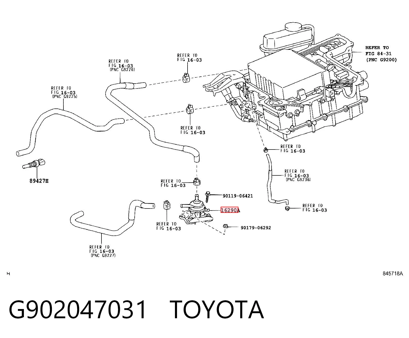 G902047031 Toyota Bomba de agua del inversor