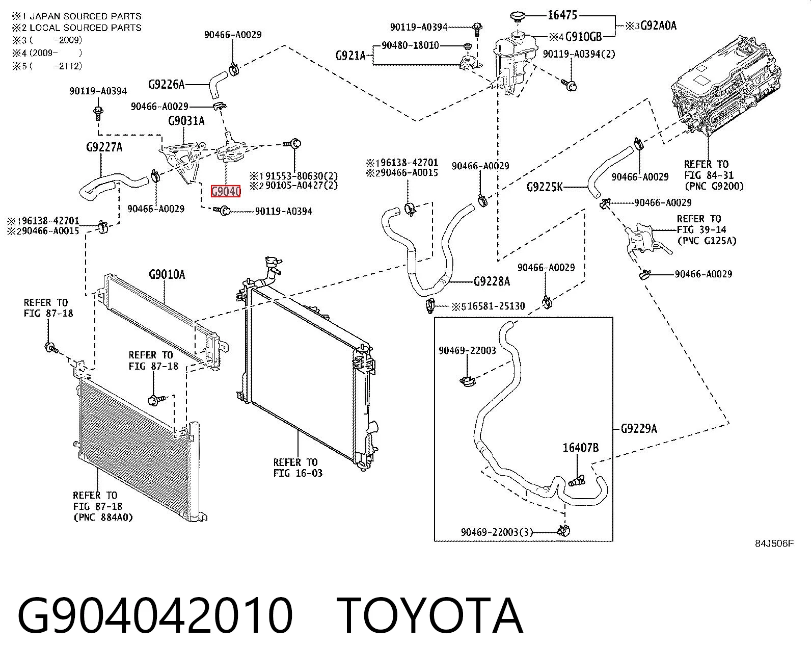 G904042010 Toyota Bomba de agua eléctrica auxiliar