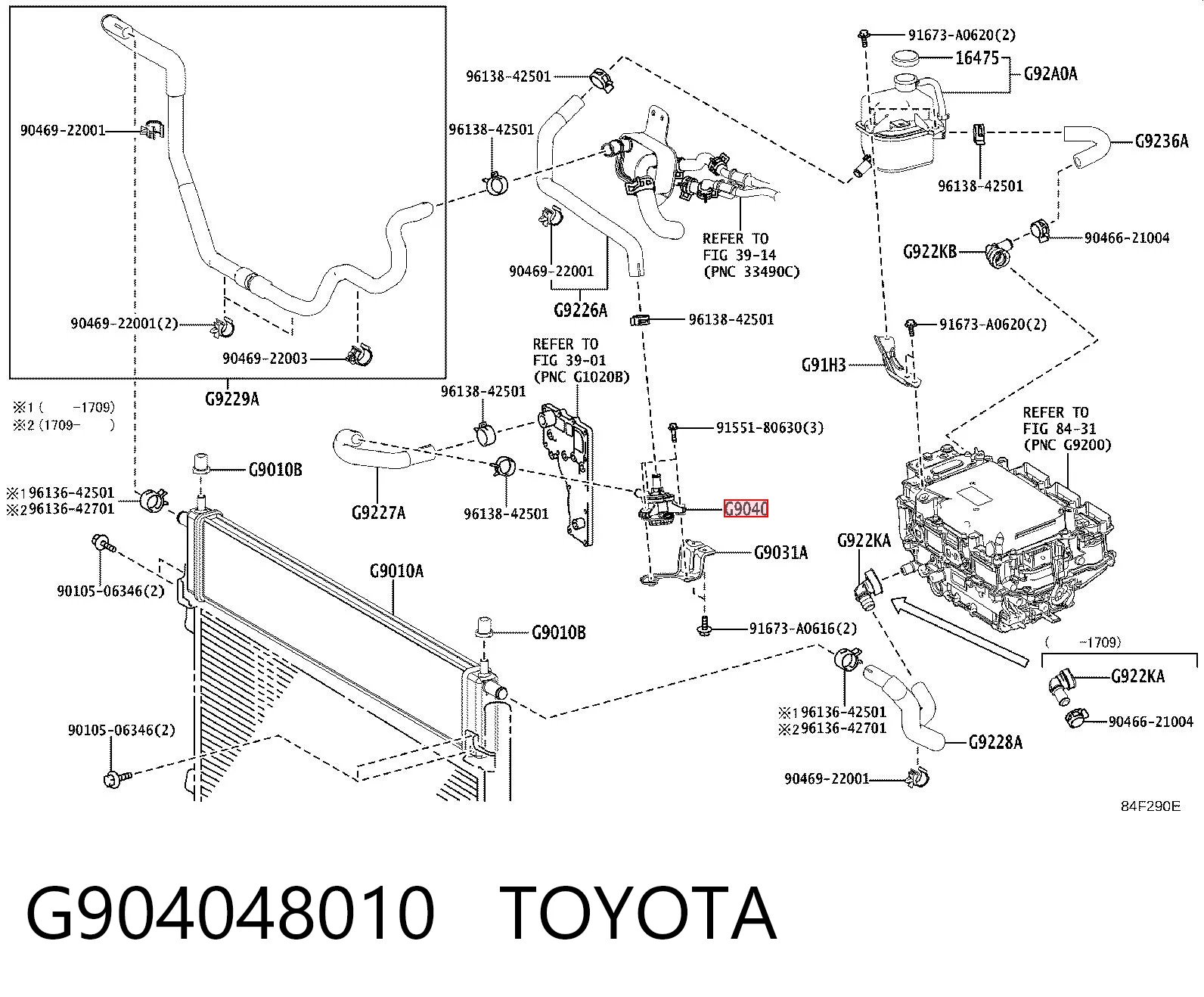 G904048010 Toyota Bomba de agua del inversor