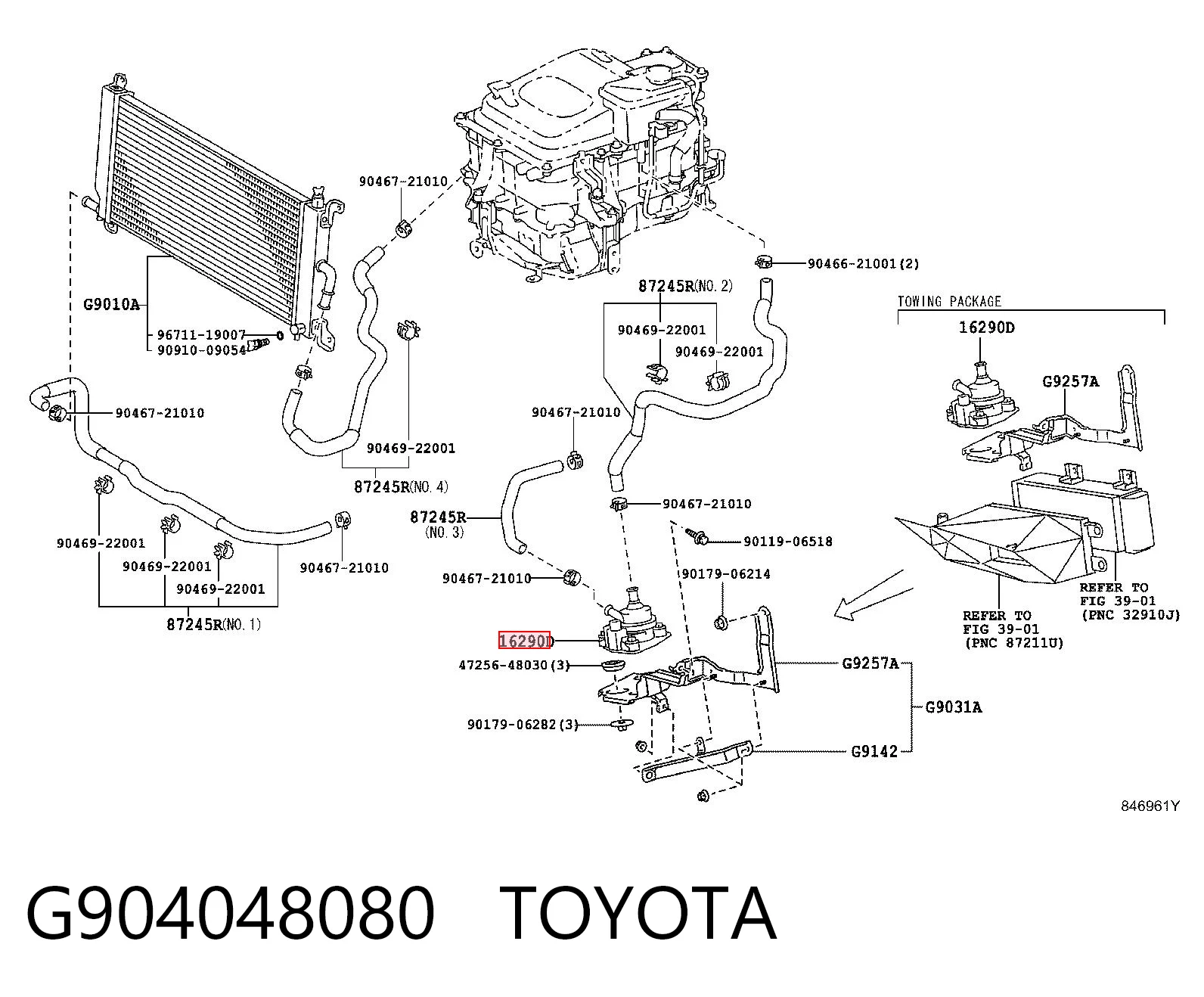 G904048080 Toyota Bomba de agua eléctrica auxiliar