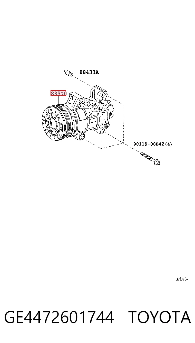 GE4472601744 Toyota Compresor climatizador