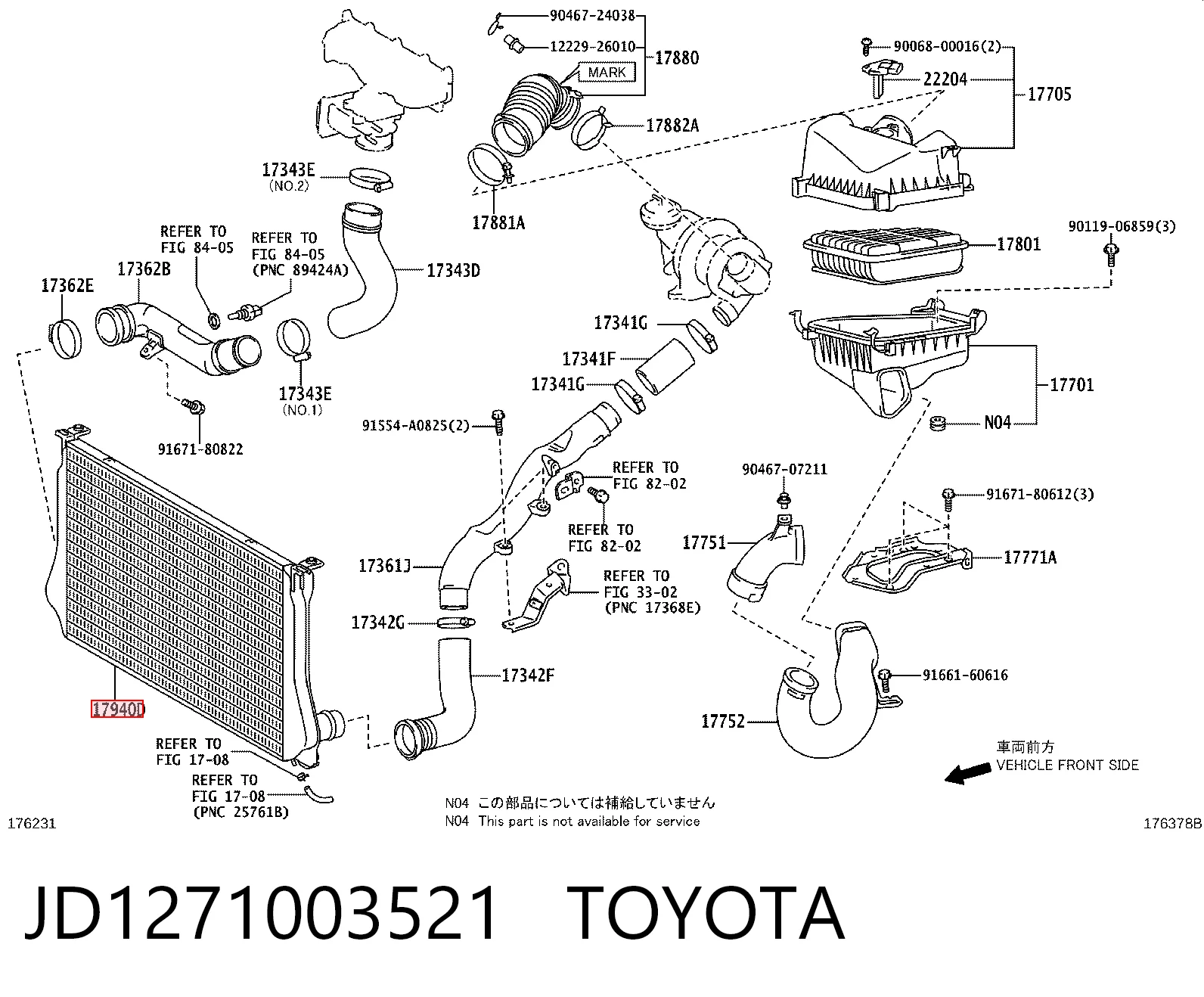Radiador de intercooler para Toyota Corolla  E15
