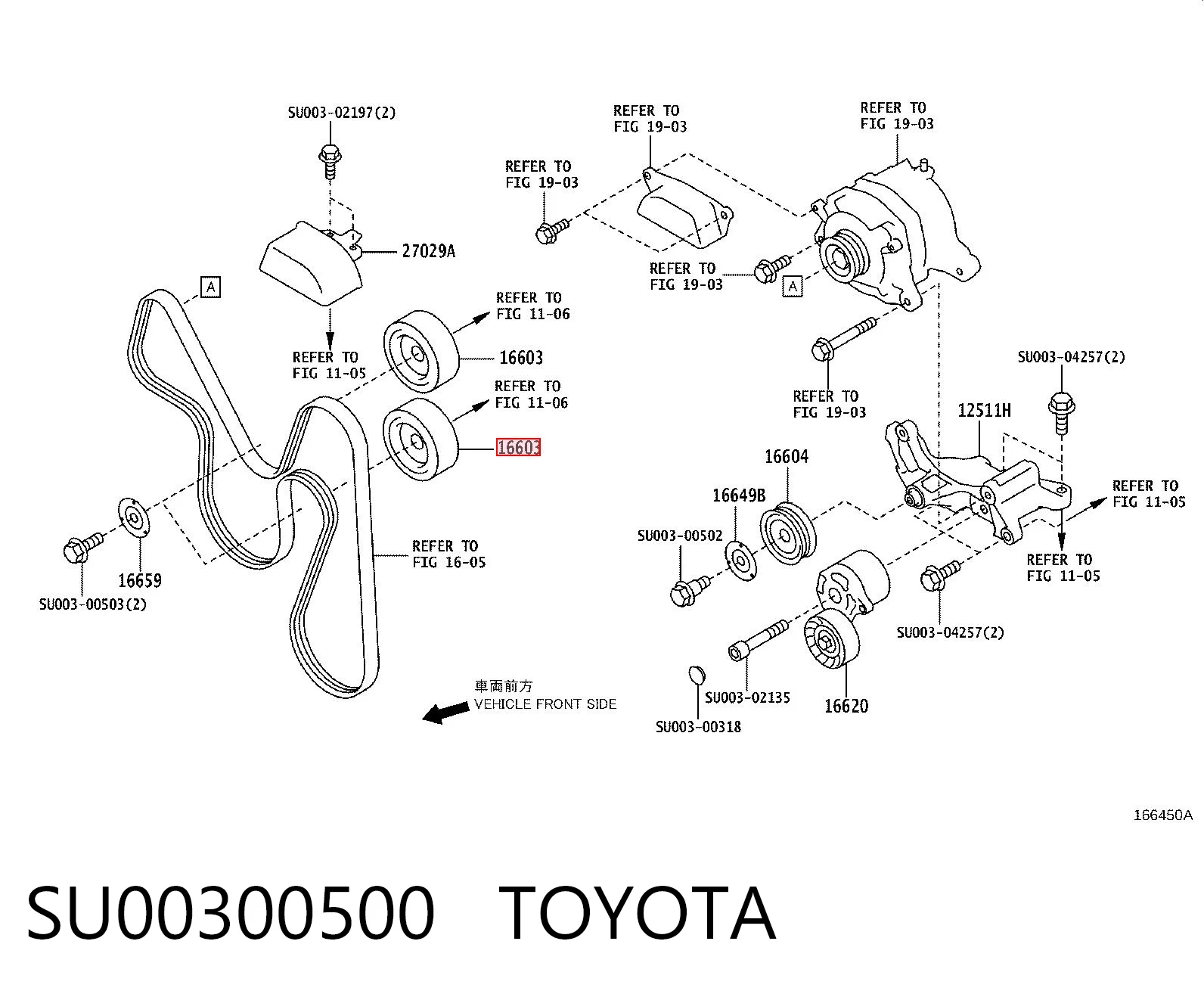  Polea inversión / guía, correa poli V Subaru XV 1