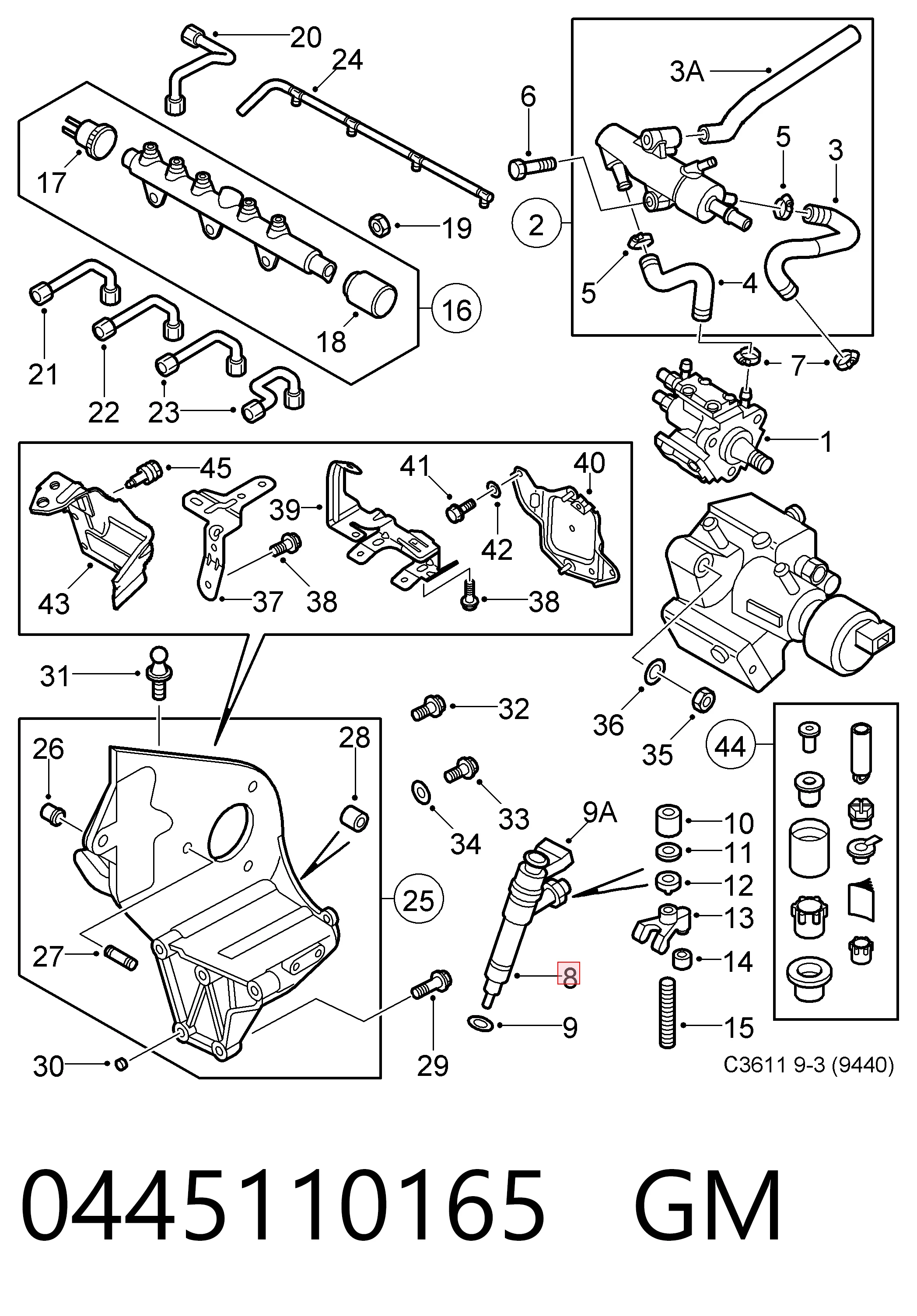 Inyector de combustible para Opel Vectra C 