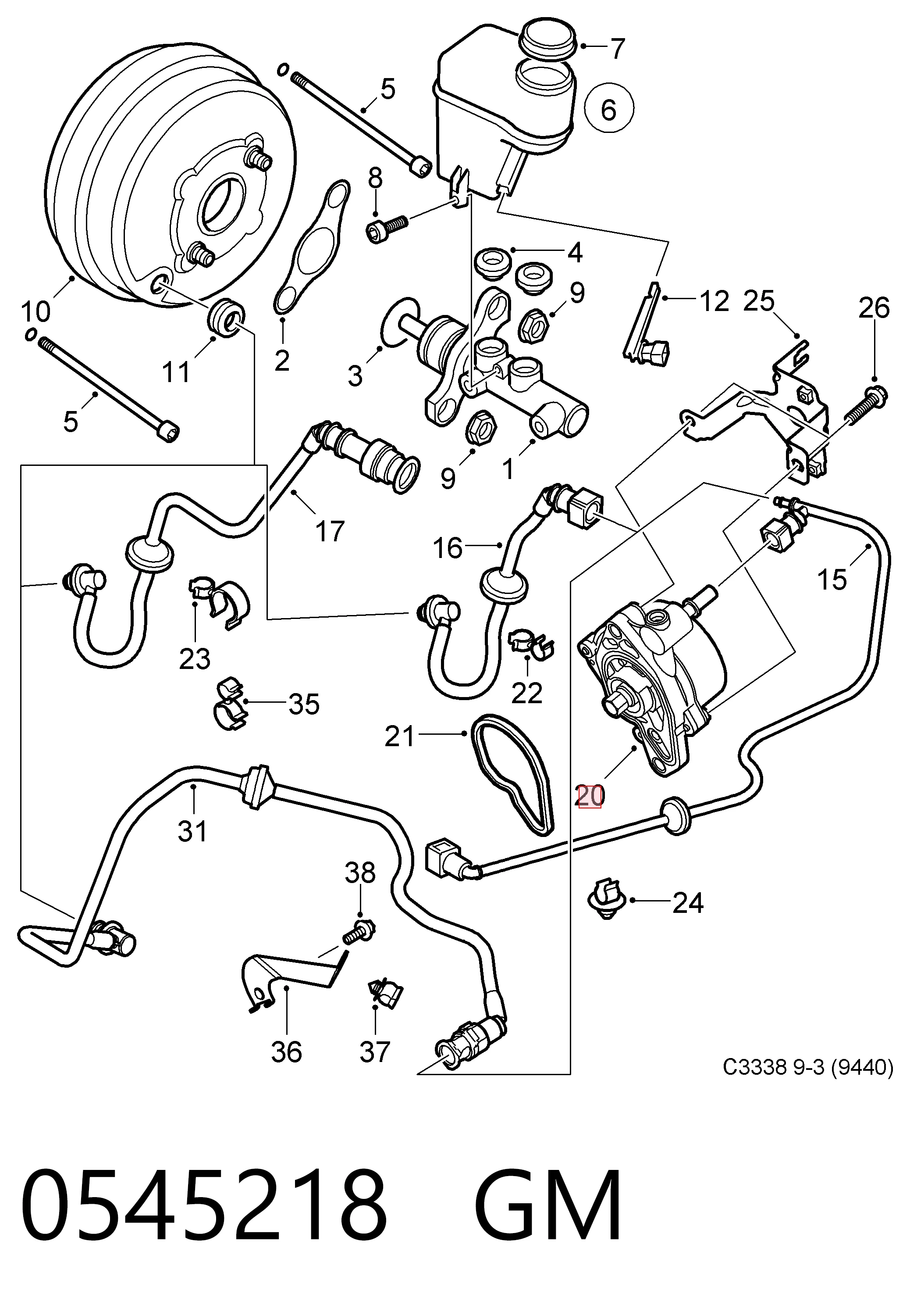 Depresor de freno  Opel Astra J