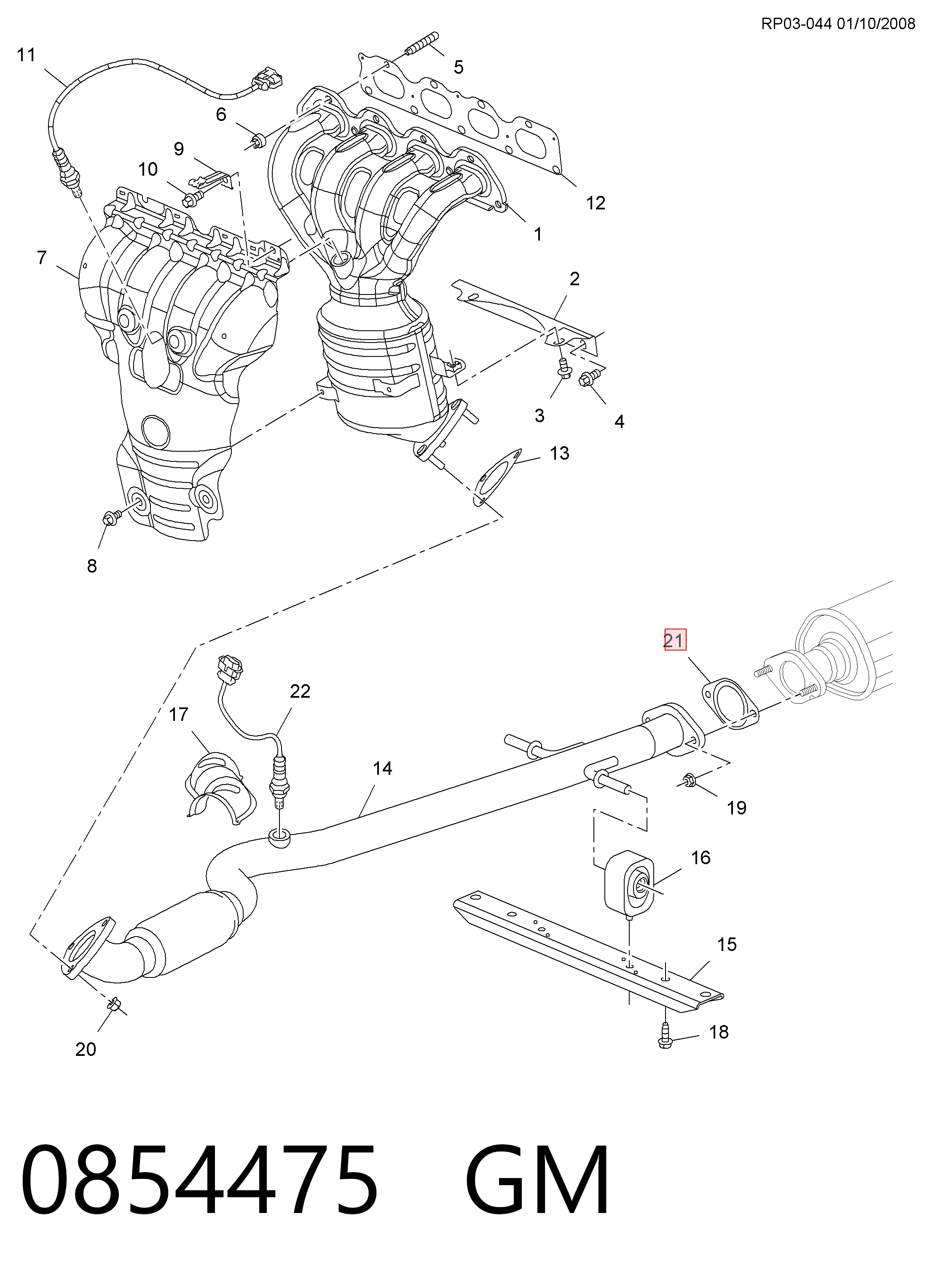 Junta de sistema de escape para Opel Astra J 