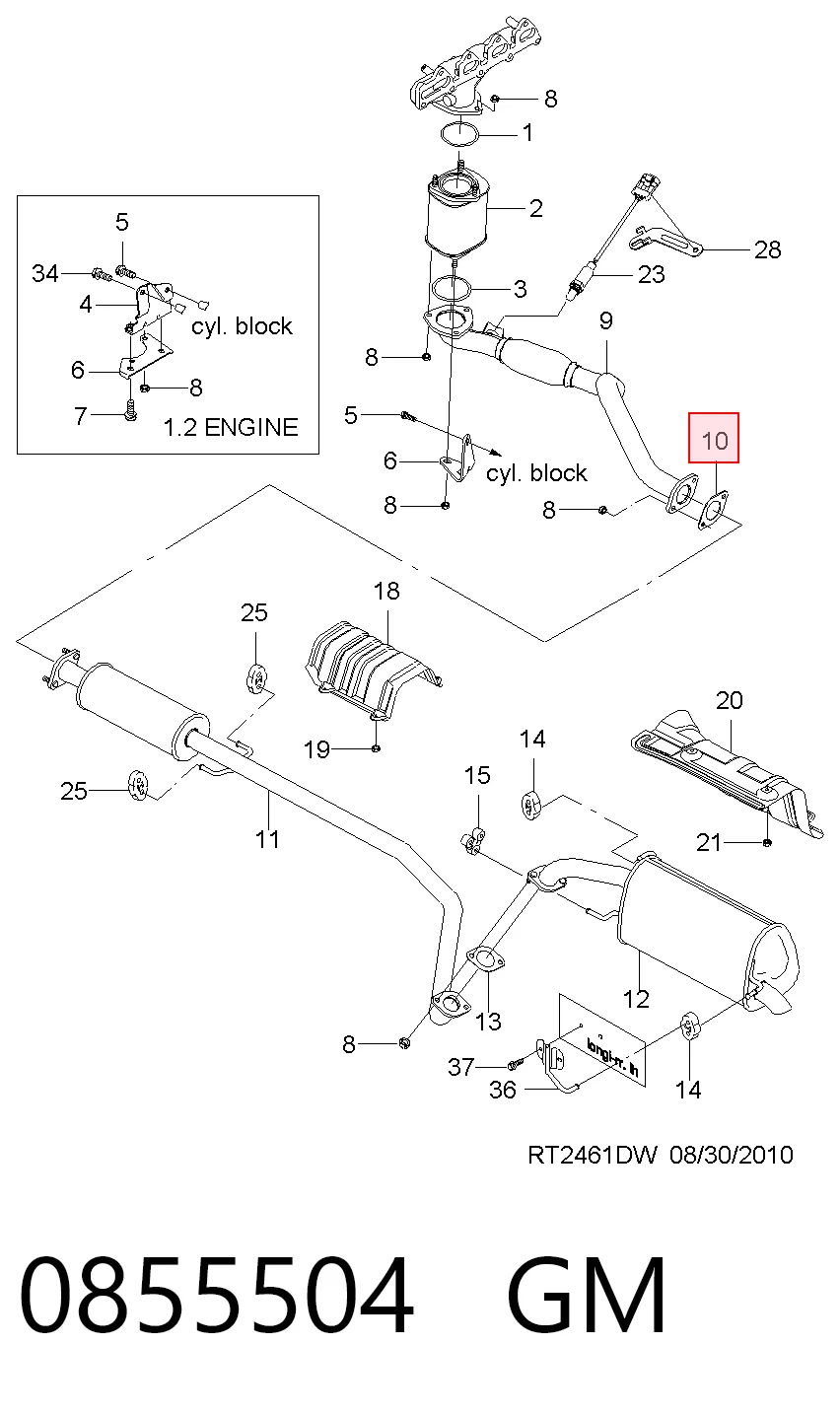 Junta de tubo de escape Renault 9 sedán (L42) (1981 - 1988) precio, desde 2,47 EUR